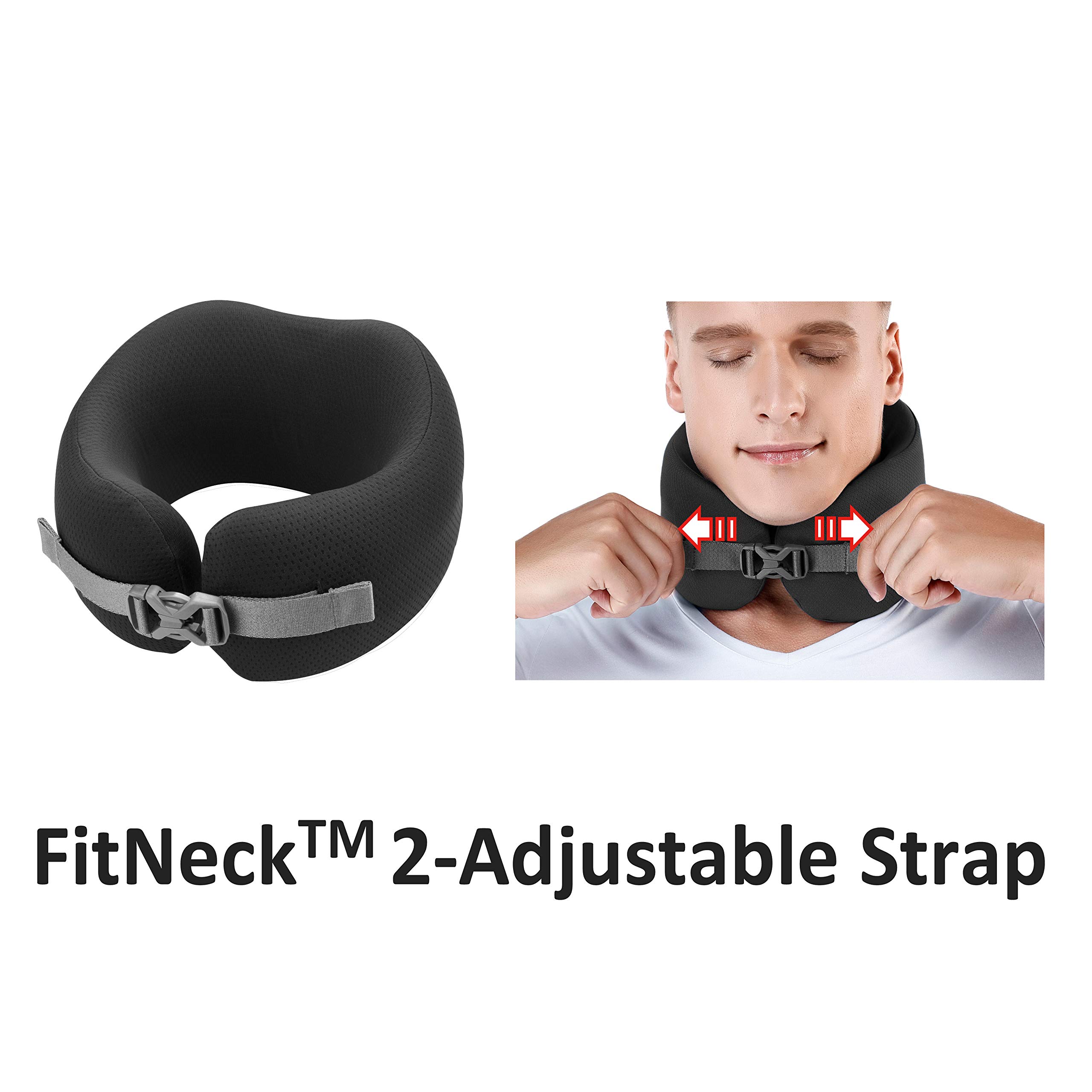 Memory Foam Travel Neck Pillow - Ultra Soft & Supportive for Airplane, Car, Office & Home Use - Ergonomic Design for Maximum Comfort