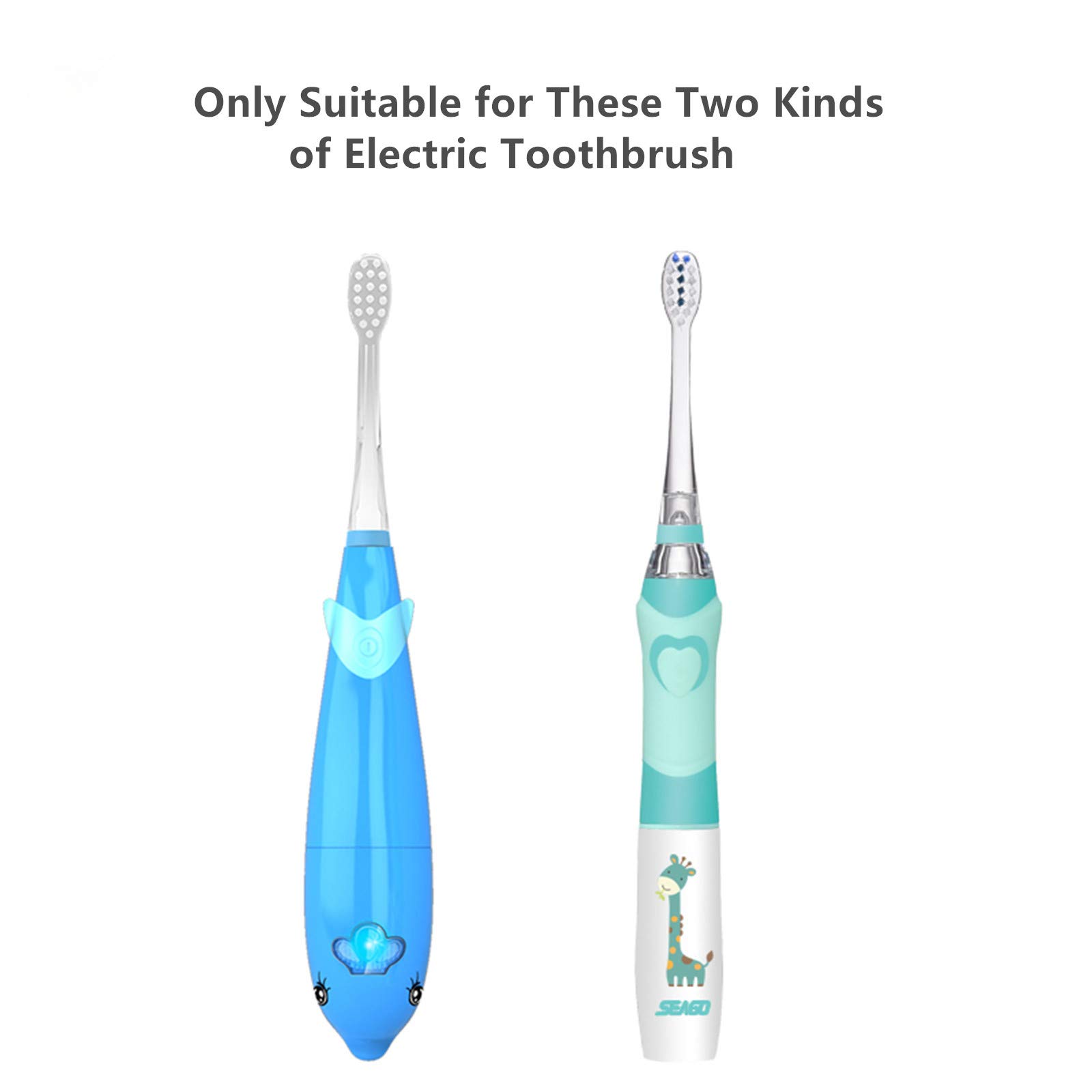 SEAGO Kids Electric Toothbrush Replacement Heads - 6-Pack Soft Bristle Brush Heads for Toddlers (SG977/SG513) - Compatible with SEAGO Electric Toothbrushes - Gentle Cleaning for Sensitive Teeth - Perfect for Home, Travel & Daily Oral Care