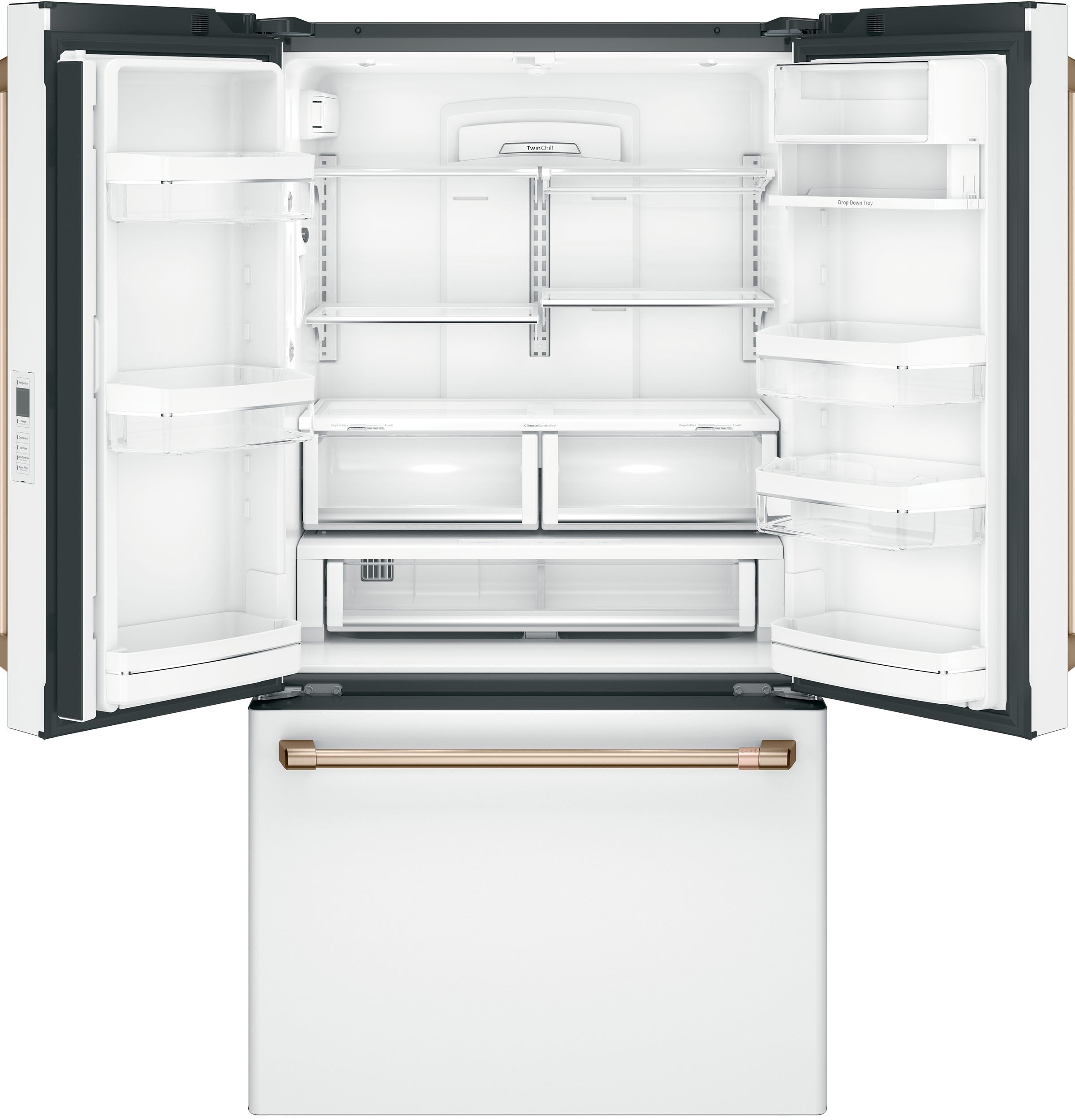 Matte White 36-Inch Counter Depth French Door Refrigerator - 23.1 Cu. Ft. Energy Star Rated (Model CWE23SP4MW2) - Perfect for Modern Kitchens & Open-Concept Homes
