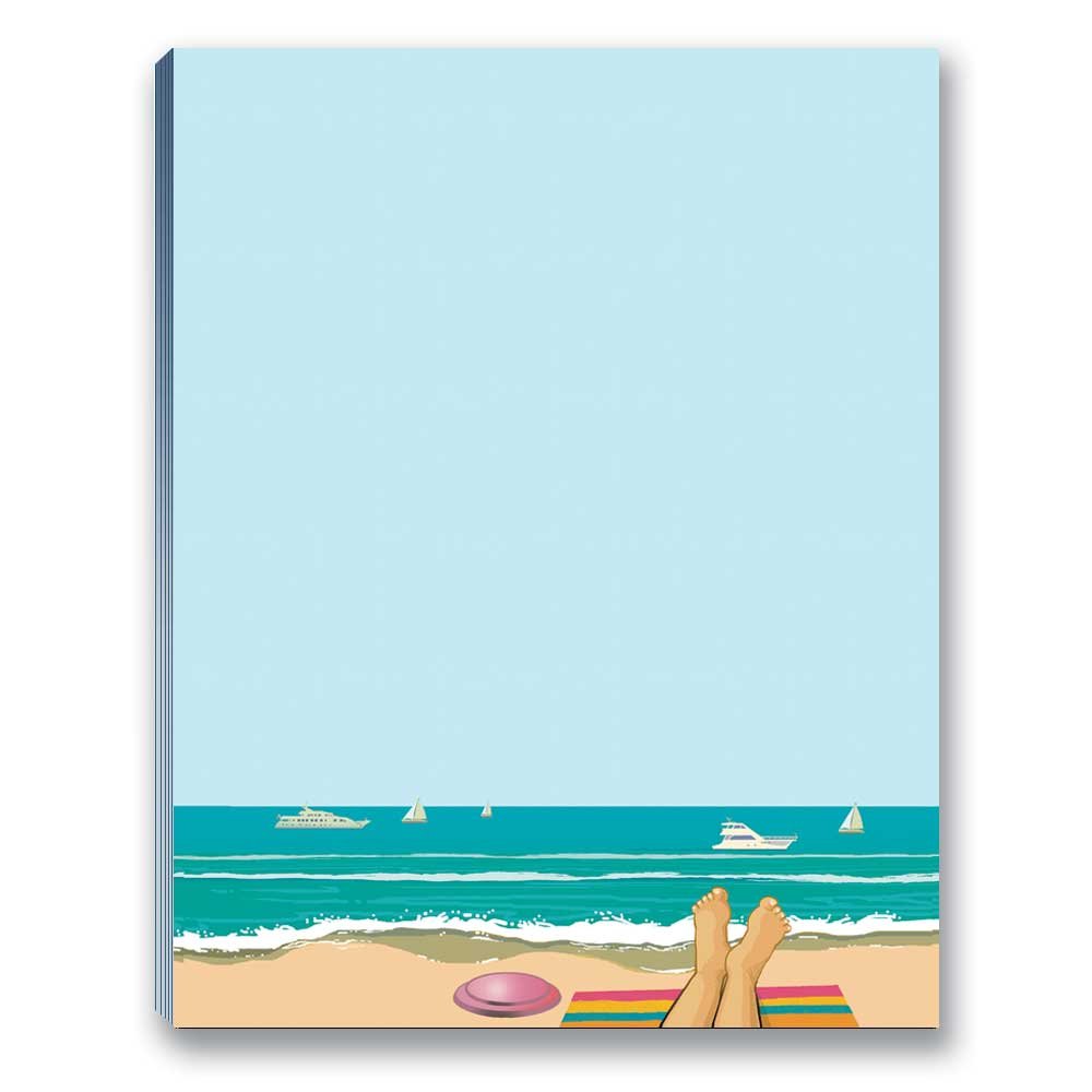 Stonehouse Collection Beach & Ocean Themed Notepads - Set of 4 USA-Made Writing Pads - Perfect for Beach Vacations, Office Memos & Gift Giving