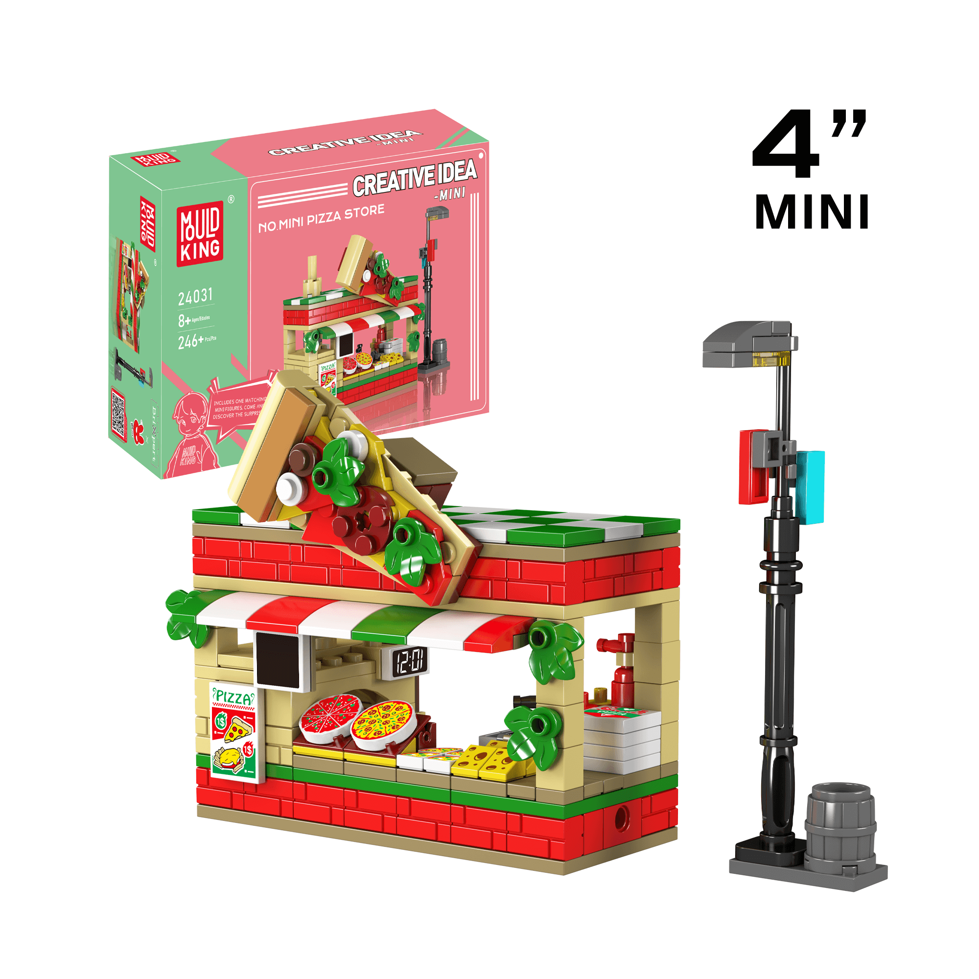 Mould King 24031 Pizza Store Building Blocks Toy Set - 246 Pieces Creative Construction Kit for Kids & Adults | Perfect for Birthday Gifts, STEM Learning & Family Bonding Activities