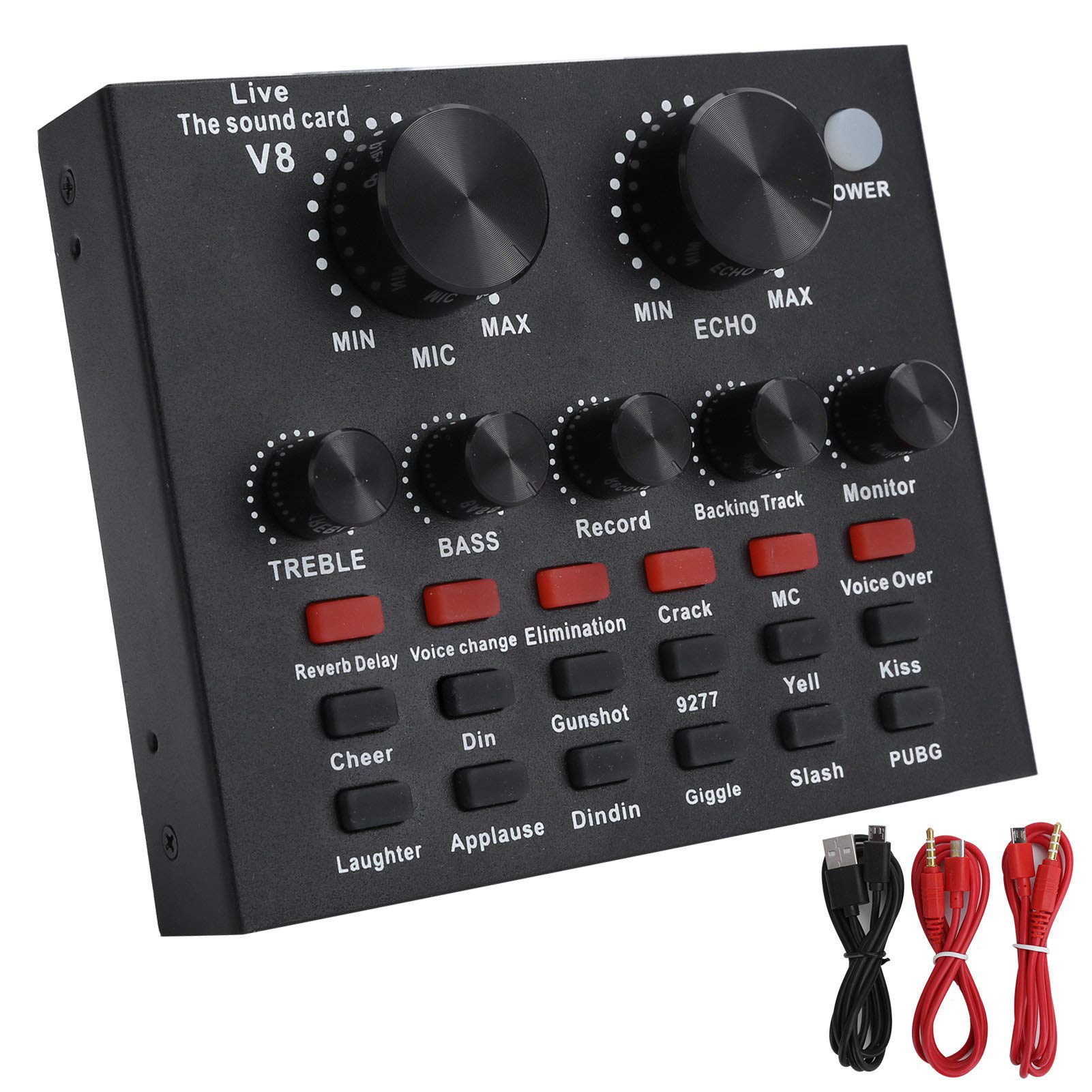 Live Sound Card & Bluetooth Voice Changer - 7-in-1 Karaoke Audio Mixer with Wireless Connectivity for Phones, Computers & Headsets | Perfect for Streaming, Podcasting & Home Karaoke Parties