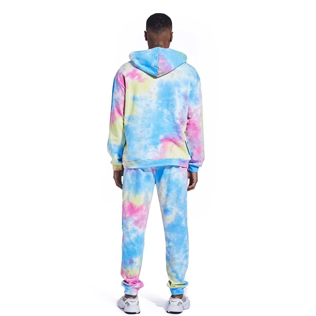 Nanaco Men's Oversized Tie-Dye Tracksuit Set - 2 Piece Hoodie & Jogger Sweatsuit with Pockets | Streetwear, Lounge Wear & Gym Outfit
