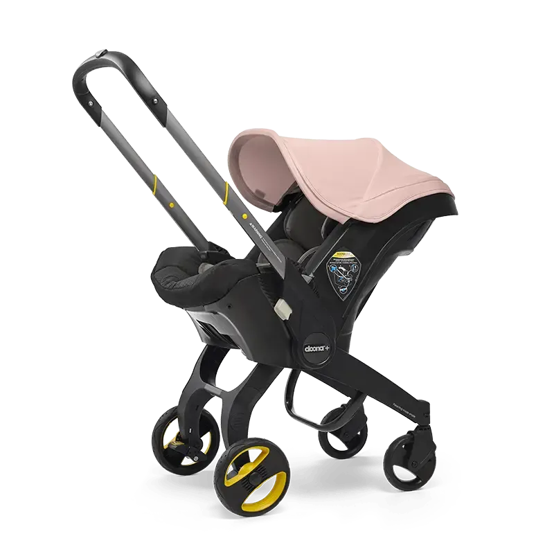 Doona Infant Car Seat and Stroller with Base - Pink | All-in-One Travel System for Newborns to Toddlers | Perfect for Air Travel, Road Trips, and Everyday Use