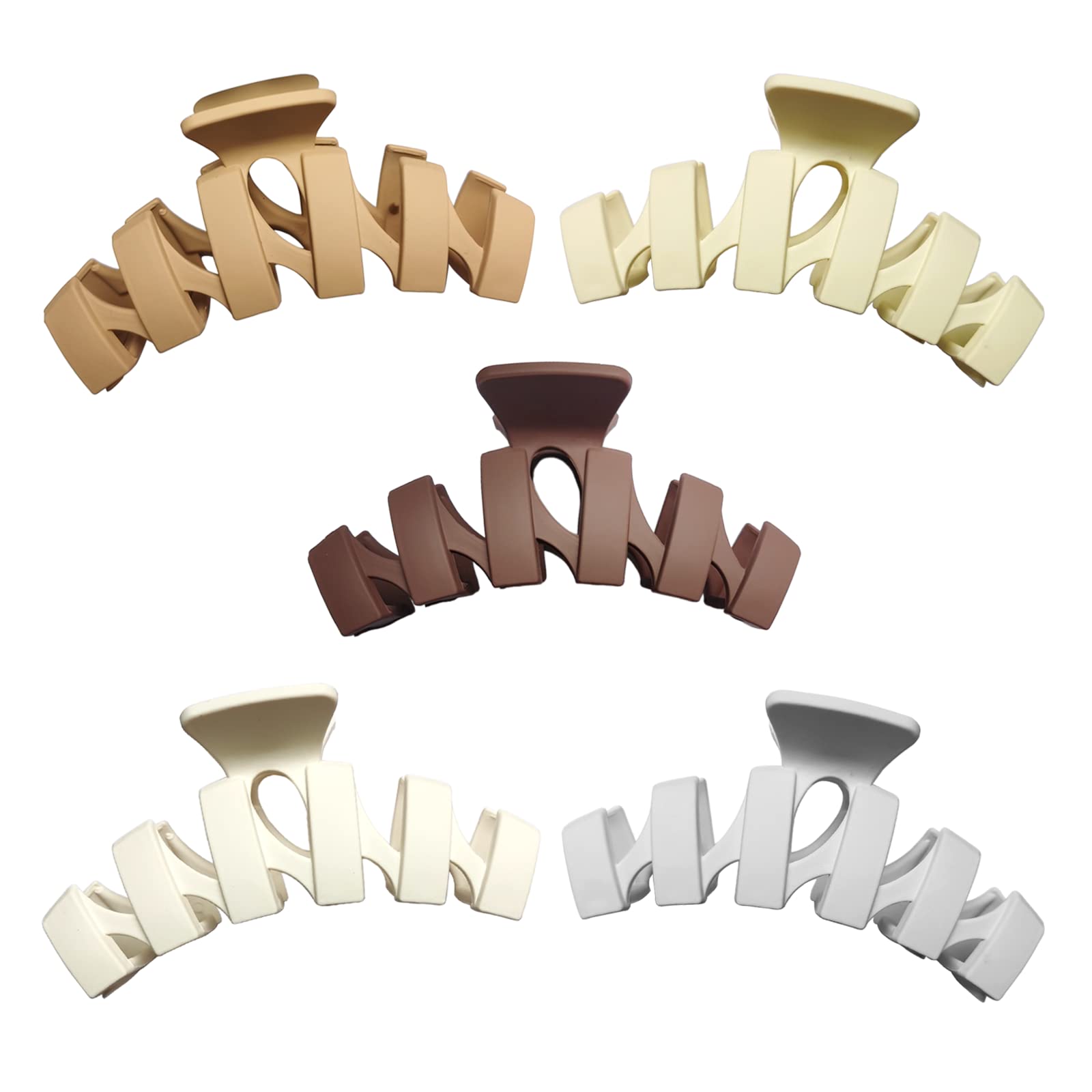 Large Hair Claw Clips for Thick Hair - 4.5 Inch Matte Non-Slip Hair Clips for Women & Girls, Strong Hold Hair Accessories (5 Pack) - Perfect for Updos, Ponytails & Everyday Styling