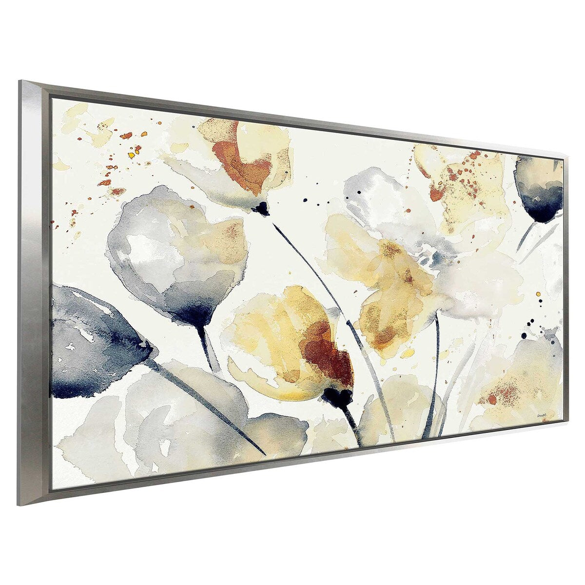 Autumn Abstract Floral Print Floating Canvas Wall Art - Perfect for Living Room, Bedroom & Office Decor