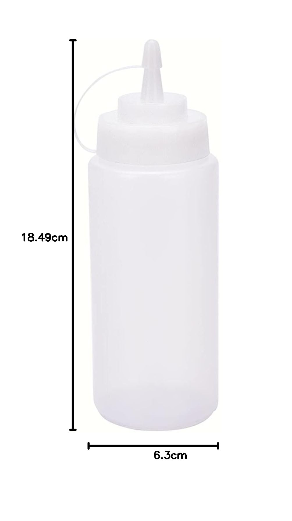 6-Pack 16 Oz Clear Plastic Squeeze Condiment Bottles with Nozzle Tip - Perfect for Ketchup, Mustard, BBQ Sauce & Salad Dressing - Ideal for Restaurants, Food Trucks & Home Kitchens