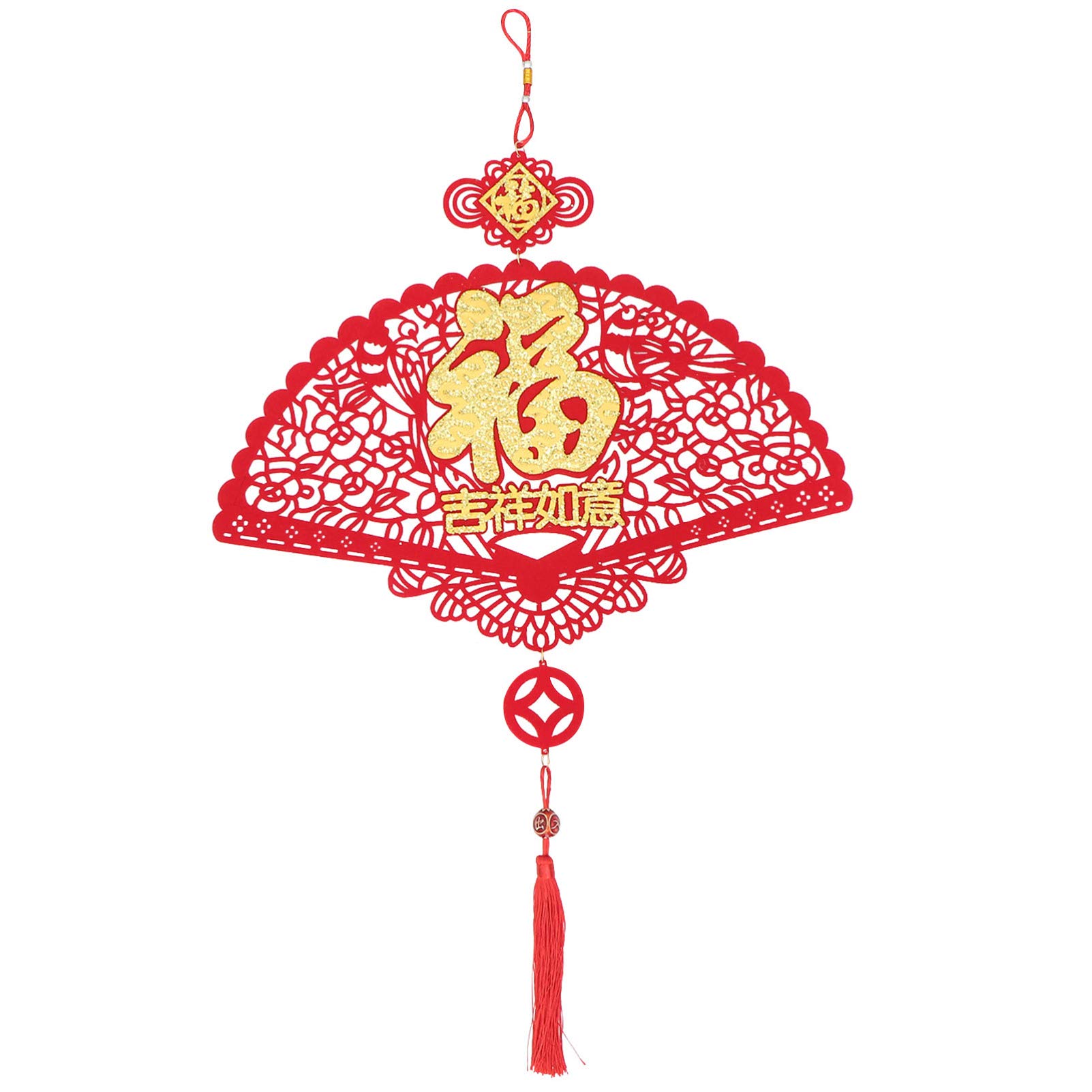 SOIMISS Chinese New Year Ornament - Red Felt Tassel Hanging Decoration for Lunar New Year, Spring Festival | Home Decor, Door Hanging, Party Supplies, Gift Idea