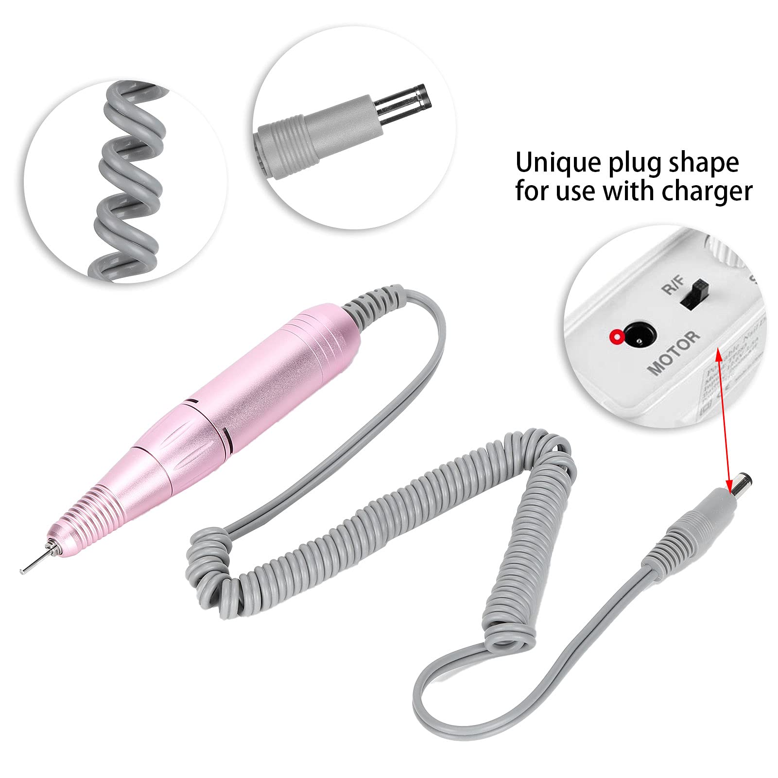 Professional 30000RPM Electric Nail Drill Pen - Cordless Manicure Pedicure Machine with 6 Bits, Nail File & Polisher for Salon & Home Use - Perfect for Gel Polish Removal, Acrylic Nails & Nail Art