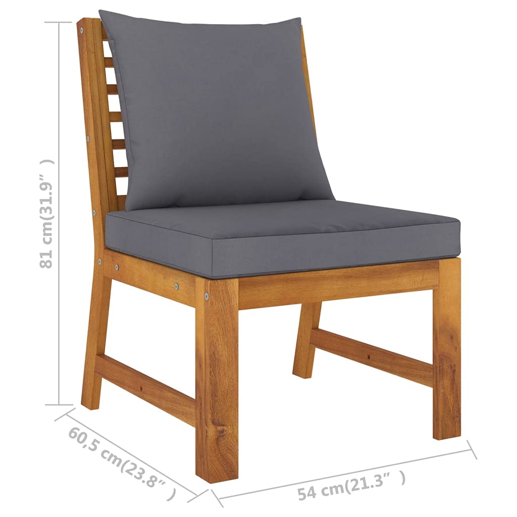 All-Weather Solid Acacia Wood Outdoor Patio Chairs - Dark Gray Cushioned Porch, Garden & Backyard Dining Furniture - Perfect for Relaxing, Entertaining & Outdoor Dining