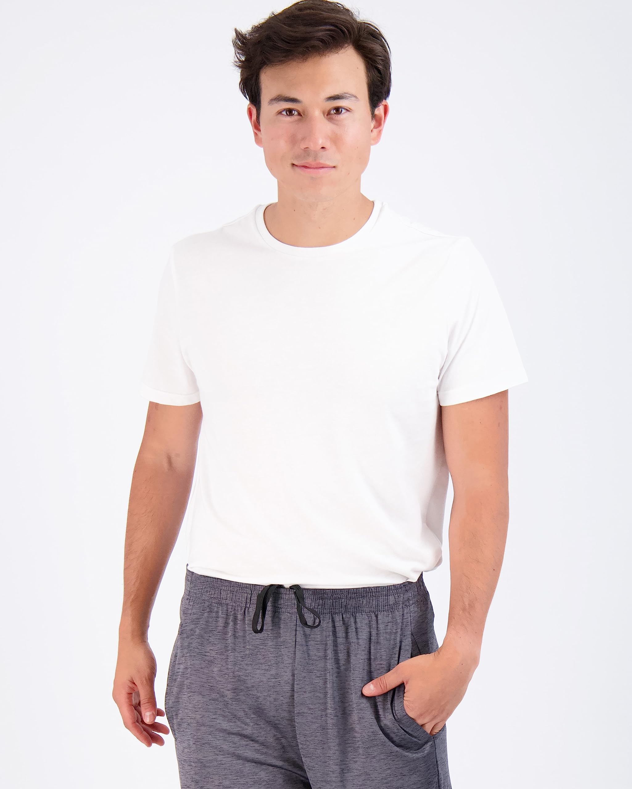Real Essentials 5 Pack Men's Quick Dry Athletic T-Shirts - Moisture Wicking Activewear Short Sleeve Tees for Gym, Running & Workouts (Big & Tall Sizes Available) | Breathable Mesh Crew Neck Shirts for Sports & Casual Wear