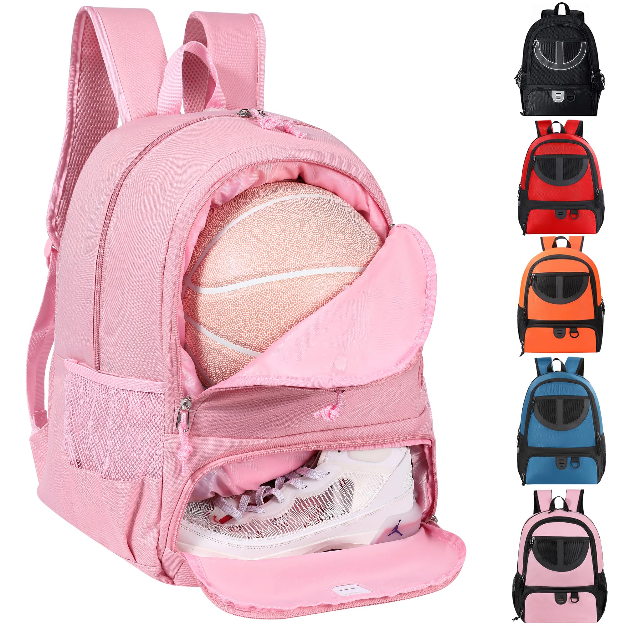 30L Lightweight Breathable Basketball Backpack for Men & Women - Sports Bag with Ball & Shoe Compartment - Perfect for Volleyball, Football, Soccer, Gym, School & Travel