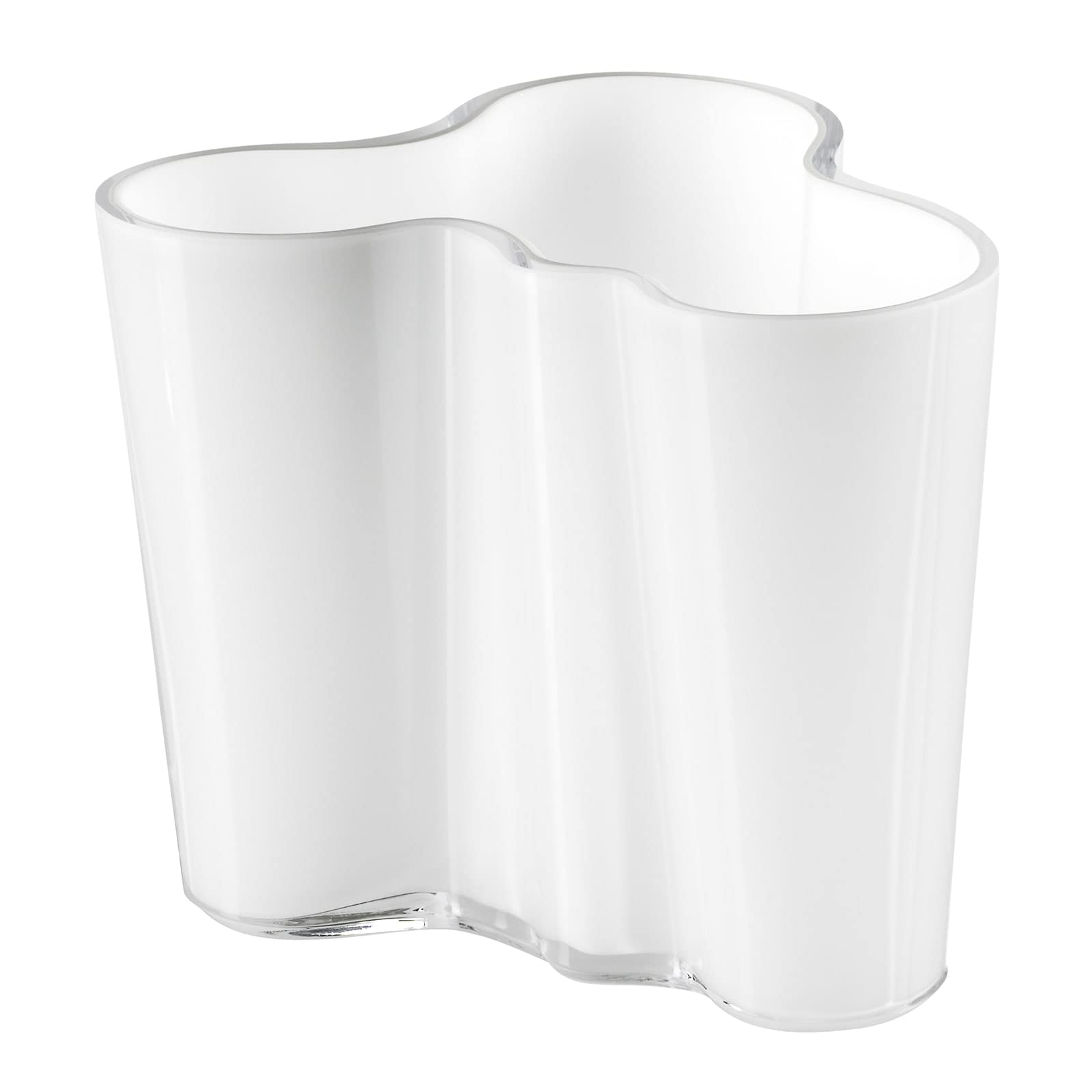 Iittala Alvar Aalto 95mm White Glass Vase - Modern Scandinavian Home Decor for Living Room, Dining Table & Office Desk