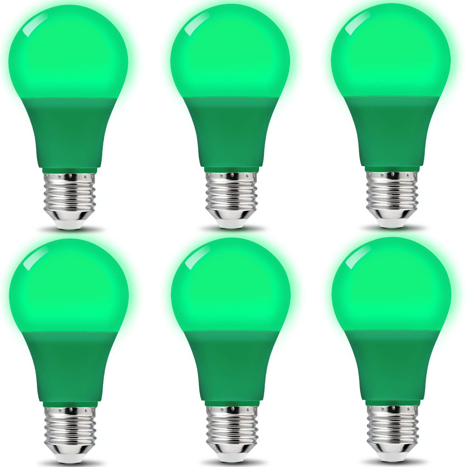 KQHBEN LED Green Light Bulb A19 5W E26 Base 40W Equivalent Colored Decorative Light Bulb for Wedding, Halloween, Christmas Party, Bar, Mood Lighting & Home Ambiance Decor - Perfect for Holiday Decorations, Themed Events and Indoor Lighting Effects