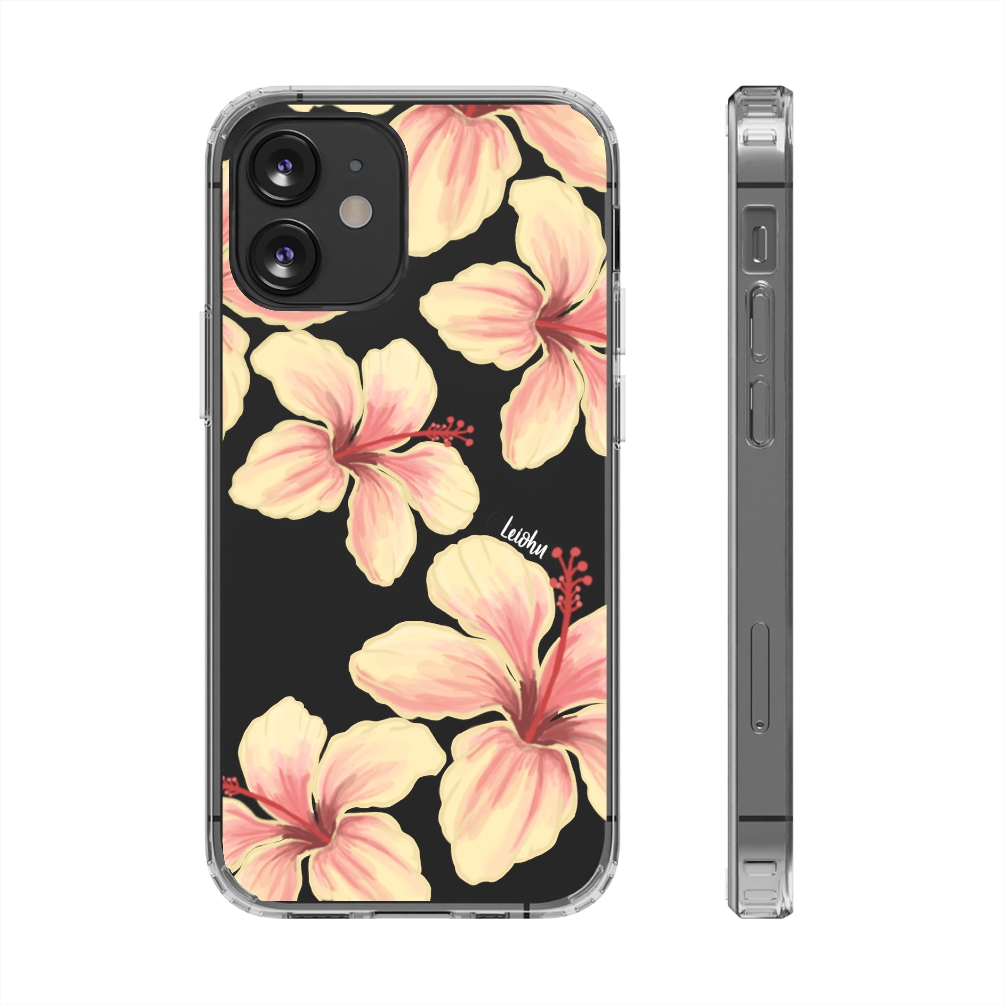 Premium Clear Hibiscus Ke'oke'o Phone Case - Shatterproof Protective Cover for iPhone & Samsung - Perfect for Beach, Travel & Everyday Use