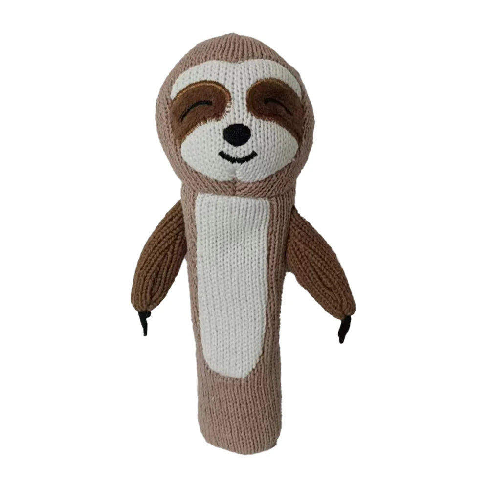 Annabel Trends Hand Rattle Knit Sloth Toy - Soft Baby Sensory Toy for Newborns & Infants - Perfect for Early Development, Playtime & Nursery Decor