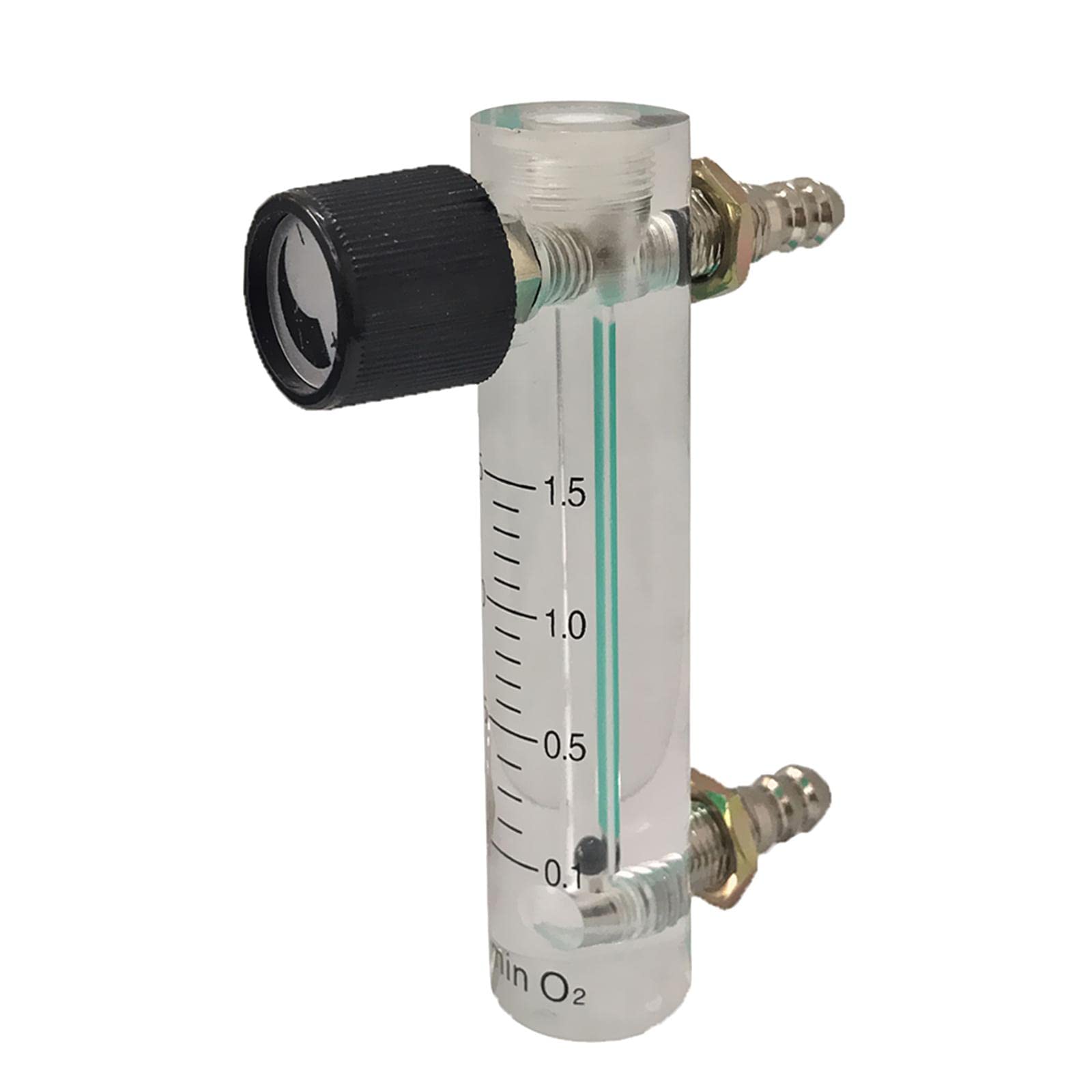 Oxygen Flow Meter with Control Valve 0.1-1.5L for Medical & Industrial Use - Accurate Air Flow Measurement Device for Oxygen Therapy, Welding & Laboratory Applications