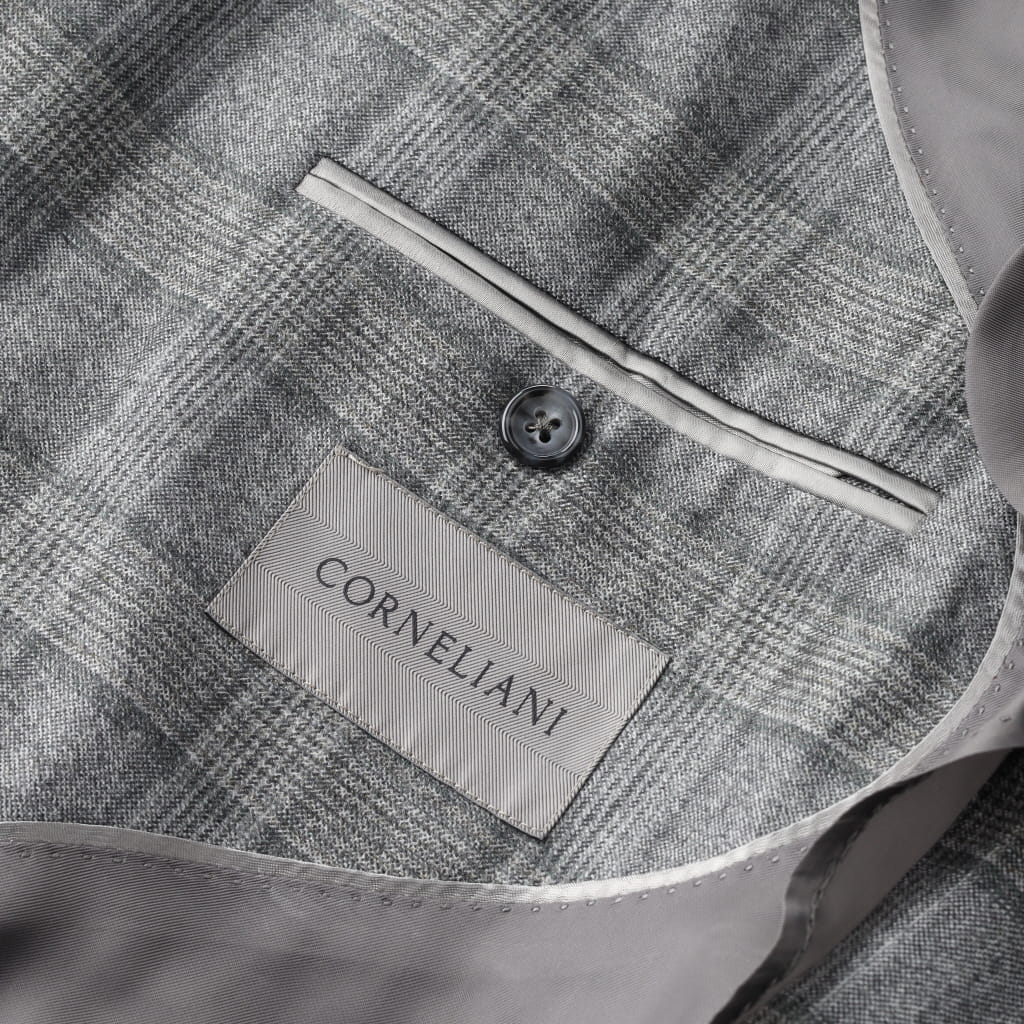Premium CORNELIANI Grey Flannel Single-Breasted Wool Blazer for Men - Soft & Comfortable Business Casual Jacket for Office, Meetings & Smart Events