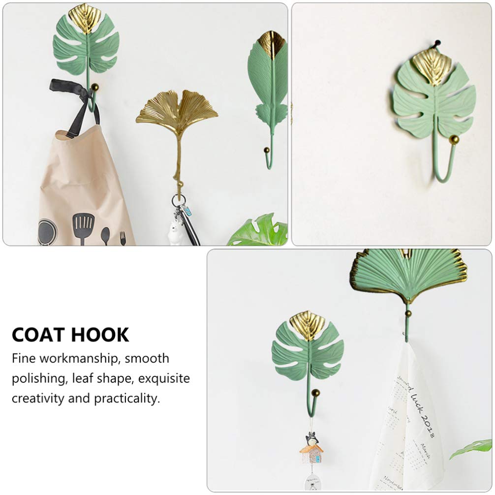 1pc Leaf-Shaped Iron Wall Hook - Decorative Coat Hanger for Home & Closet Organization - Perfect for Hanging Coats, Hats, Bags & More - Rustic Home Decor Accessory