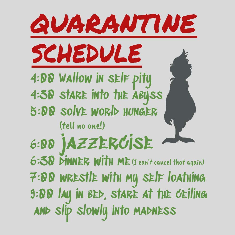 Quarantine Gifts Hoodie - Comfortable Social Distancing Sweatshirt with Quarantine Schedule Design - Perfect for Stay-at-Home, Work from Home, and Pandemic Comfort Wear
