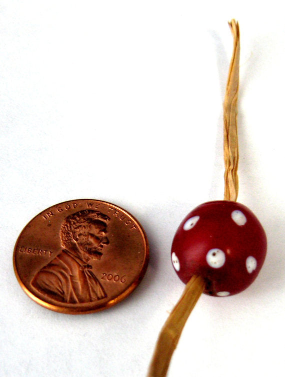 Antique Venetian Trade Beads - 1800s Cased Glass Beads with Red & White Eye Dots for Jewelry Making & Historical Reenactments