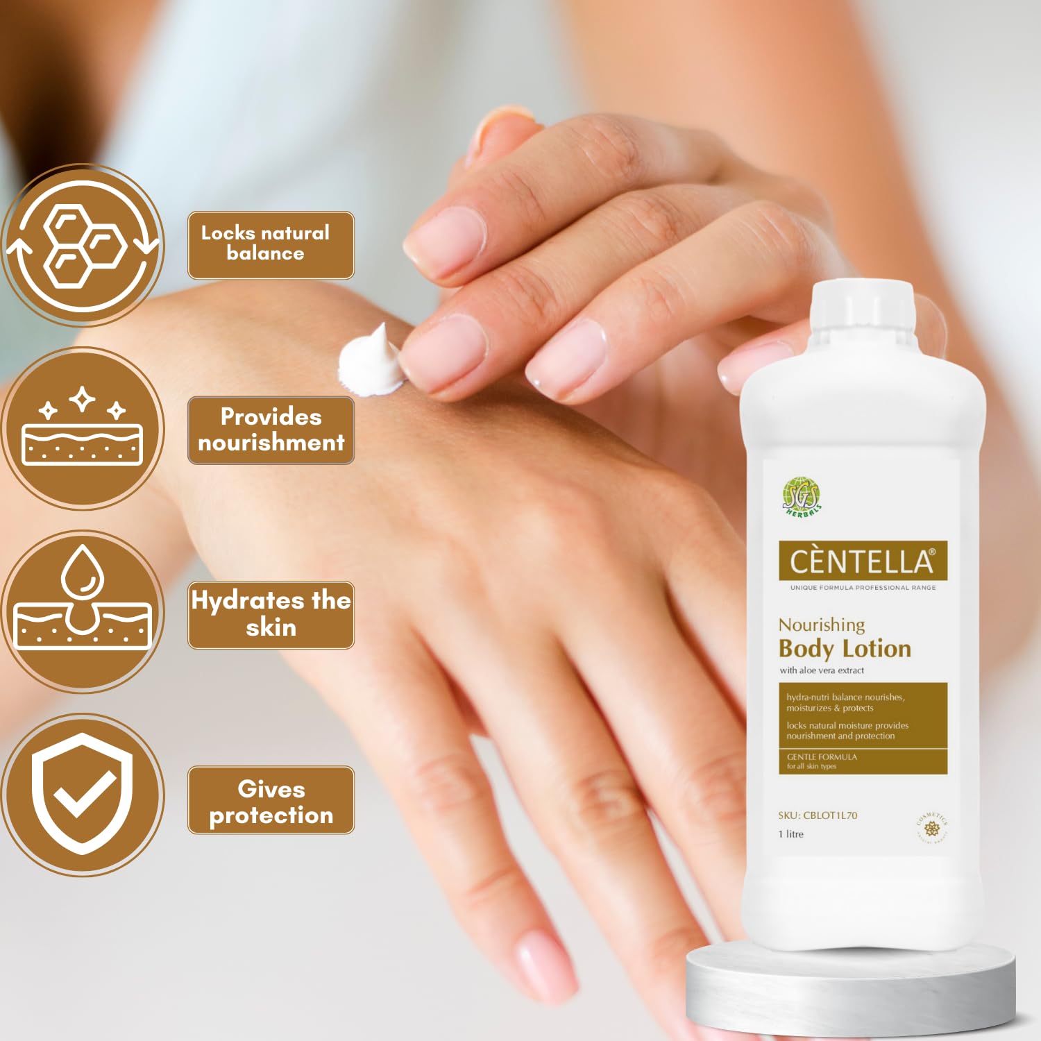 C'ENTELLA Nourishing Body Lotion with Aloe Vera Extract - Hydrating & Soothing Moisturizer for Dry Skin | Perfect for Daily Use, After Sun Care & Winter Skin Protection