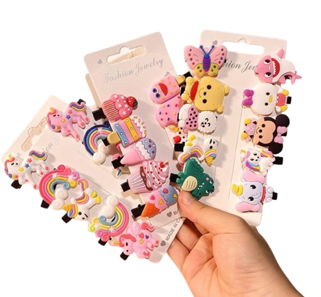 30 Pcs Rainbow Unicorn Ice Cream Hair Clips Set for Girls - Cute Toddler Hair Barrettes & Baby Hair Accessories - Perfect for Birthday Parties, School, and Daily Styling
