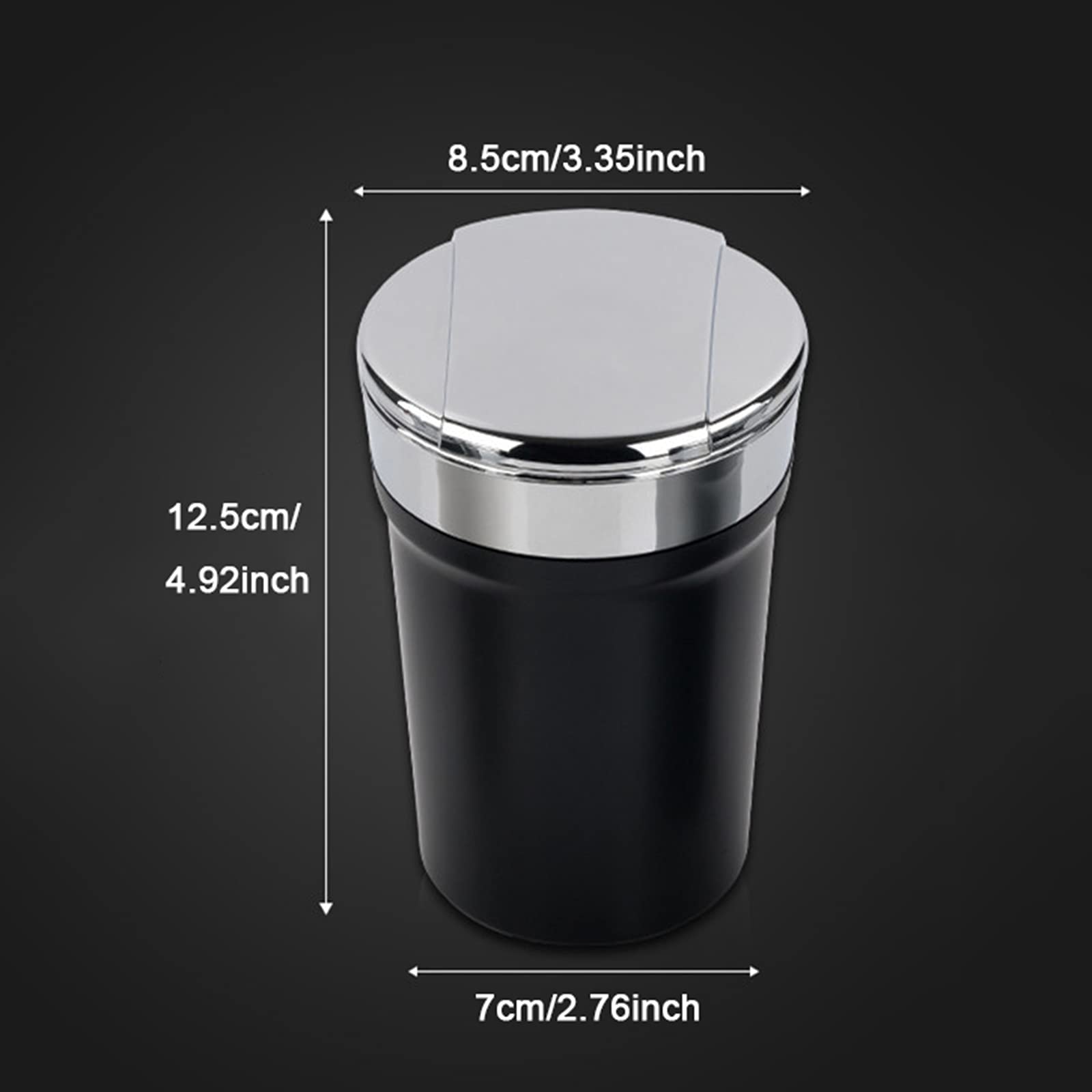 Premium Car Ashtray with Lid & Blue LED Light - Large Capacity Metal Car Garbage Can for Smoking - Perfect for Road Trips, Commuting & Car Decor Accessories