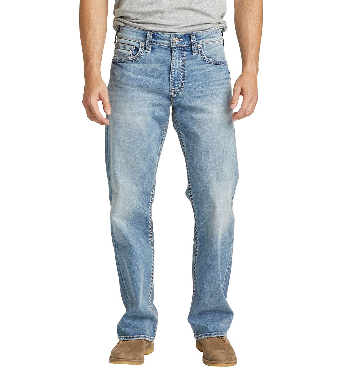 Silver Jeans Co. Men's Gordie Loose Fit Straight Leg Denim Jeans - Comfortable Casual Wear for Everyday Outfits & Weekend Style