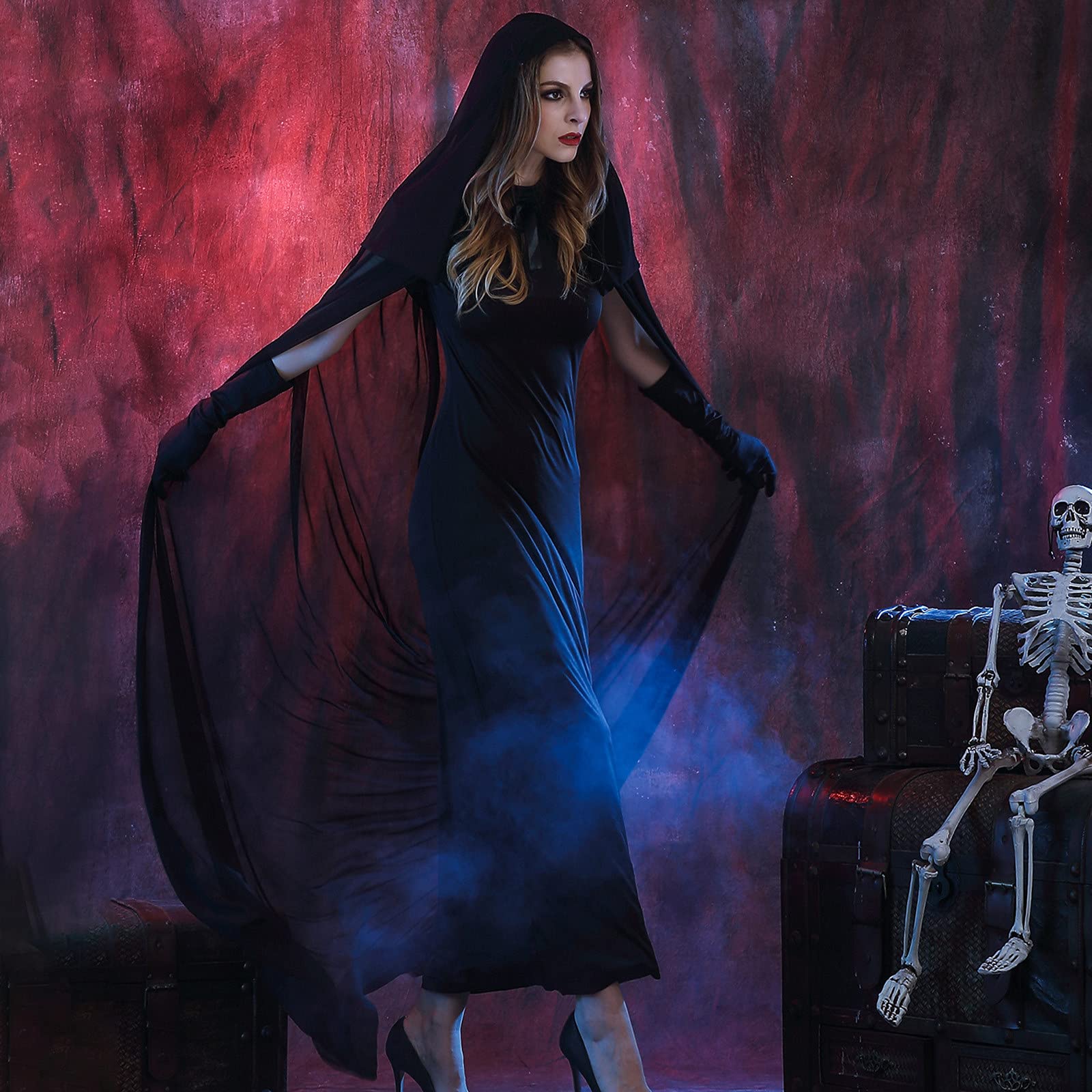 Gothic Renaissance Maxi Dress for Women - Elegant Medieval Witch Costume for Halloween & Cosplay | Perfect for Parties, Renaissance Fairs & Themed Events