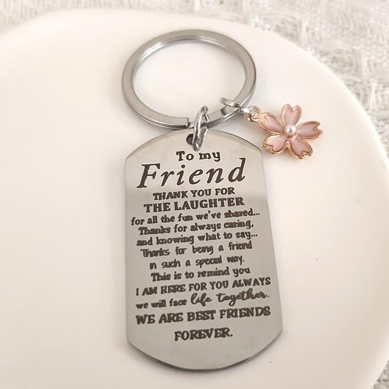 Best Friend Keychains for Women - Cute BFF Gifts for Christmas, Birthday, Friendship Day - Personalized Engraved Keyrings for Bestie, Sister, Girlfriend (Great for Everyday Carry & Gift Giving Occasions)