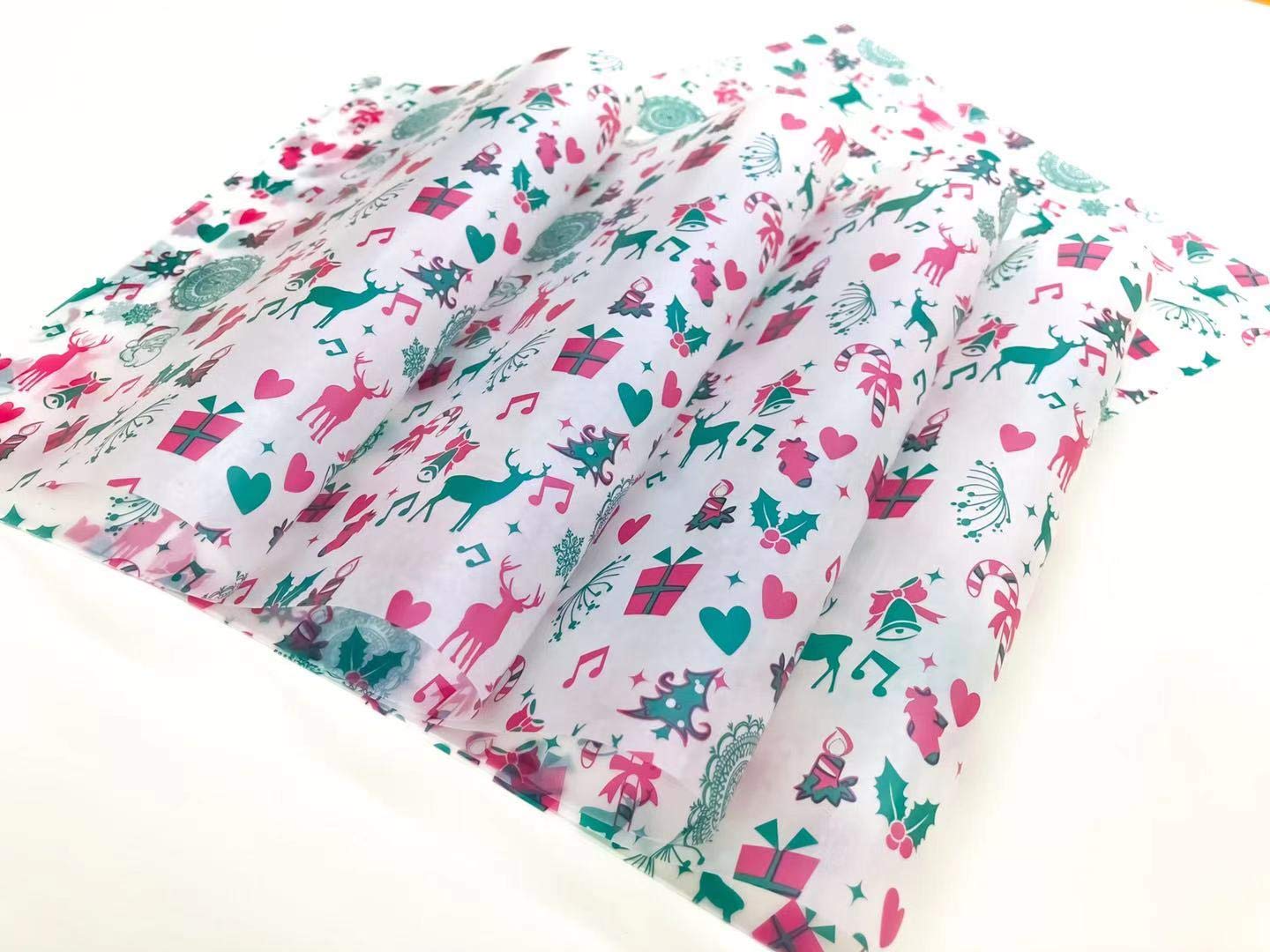 Christmas Wax Paper Sheets - 100 Reindeer Printed Sandwich Wrap, Deli & Food Basket Liners - Greaseproof Parchment Paper for Handmade Soap, Cookies, Caramels - Perfect for Holiday Baking, Gift Wrapping & Party Food Display