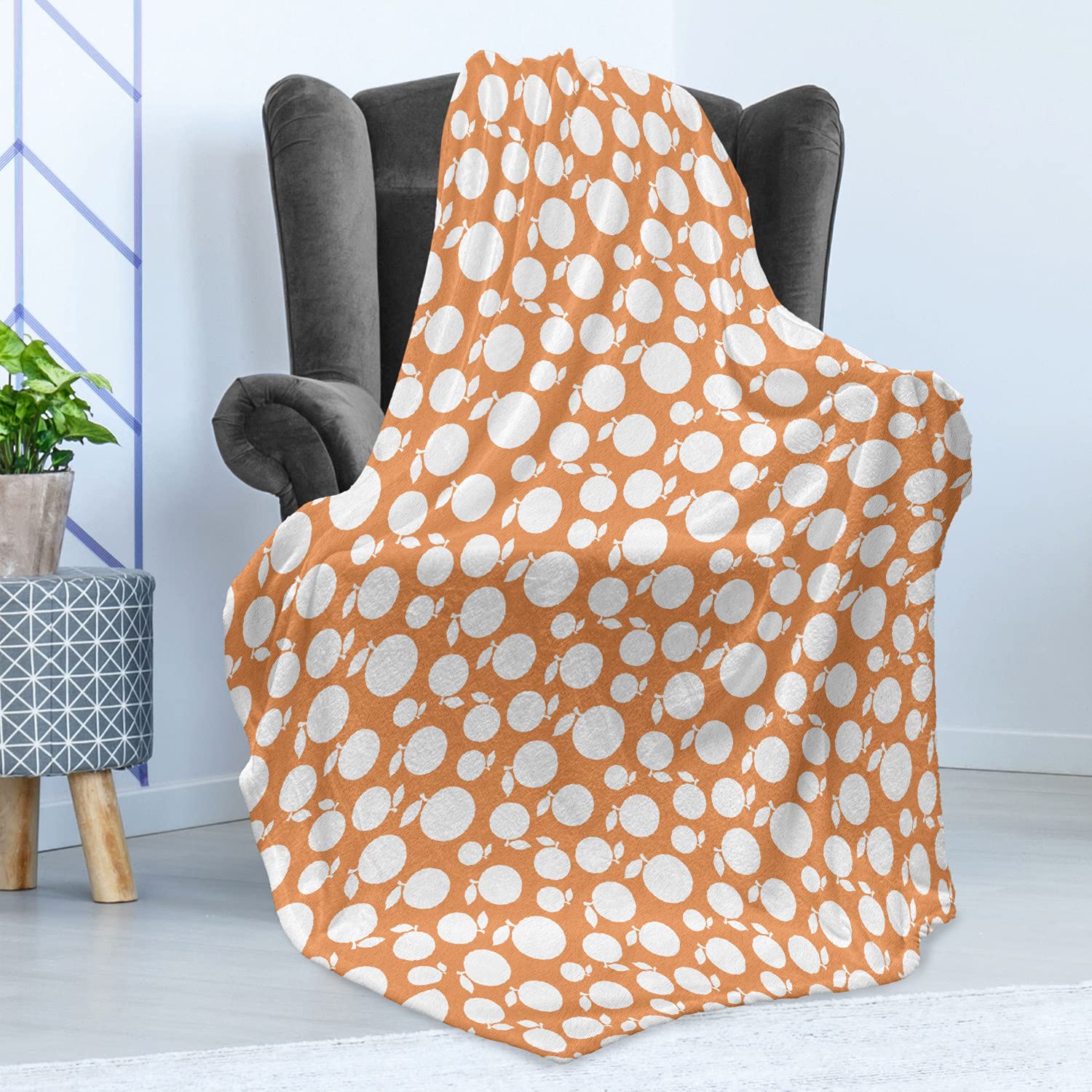 Ambesonne Peach Flannel Fleece Throw Blanket - 70