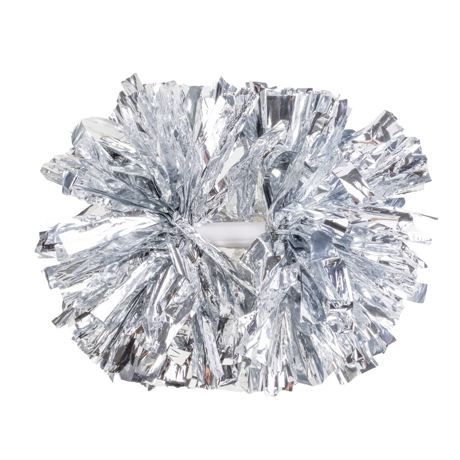 2 Pack Cheerleading Pom Poms with Handle - Metallic Foil & Matte Cheerleader Poms for Sports, Dance Team, Cheering Squad, Spirit Events, Kids & Adults - Perfect for Games, Parades, Pep Rallies & Performances