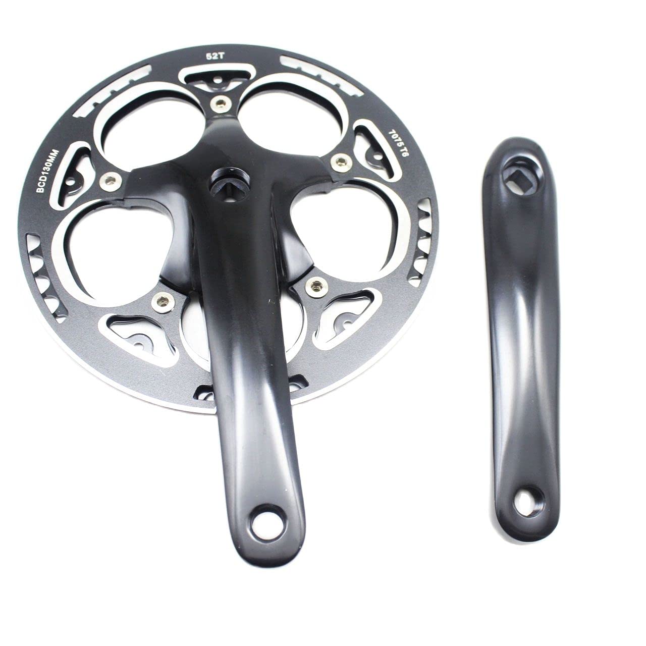 52T Single Speed Bike Crank Set - 170mm Hollow Tooth Plate for Road Bikes | BCD 130 Crankset | Durable Bicycle Sprocket & Accessories | Perfect for Urban Commuting & Fitness Cycling