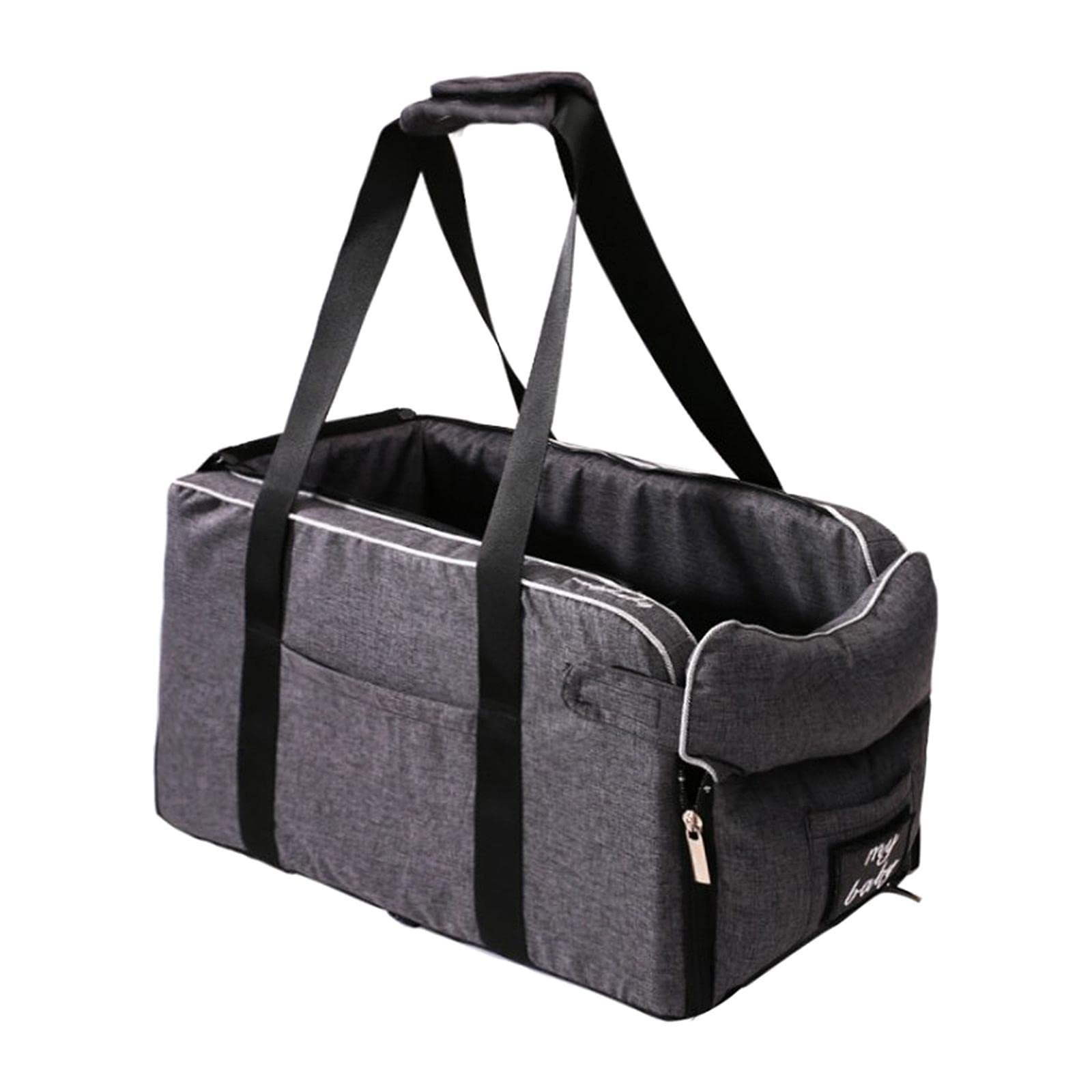 GAH Soft Non-Slip Dog Car Carrier - Pet Booster Seat & Travel Crate for Cars, House Use - Gray | Safe & Comfortable for Small to Medium Dogs | Perfect for Road Trips, Vet Visits & Home Lounging