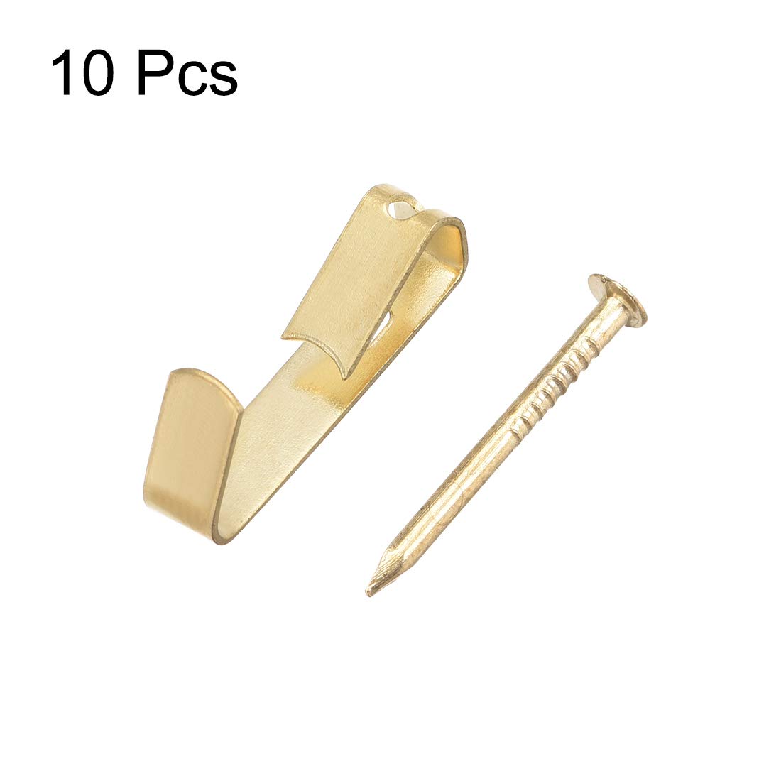uxcell Heavy Duty Picture Hangers with Nails - 10Pcs Wall Mounting Kit for Photo Frames & Artwork - Supports Up to 100 Lbs - Secure Hanging Hooks for Home & Office Decor