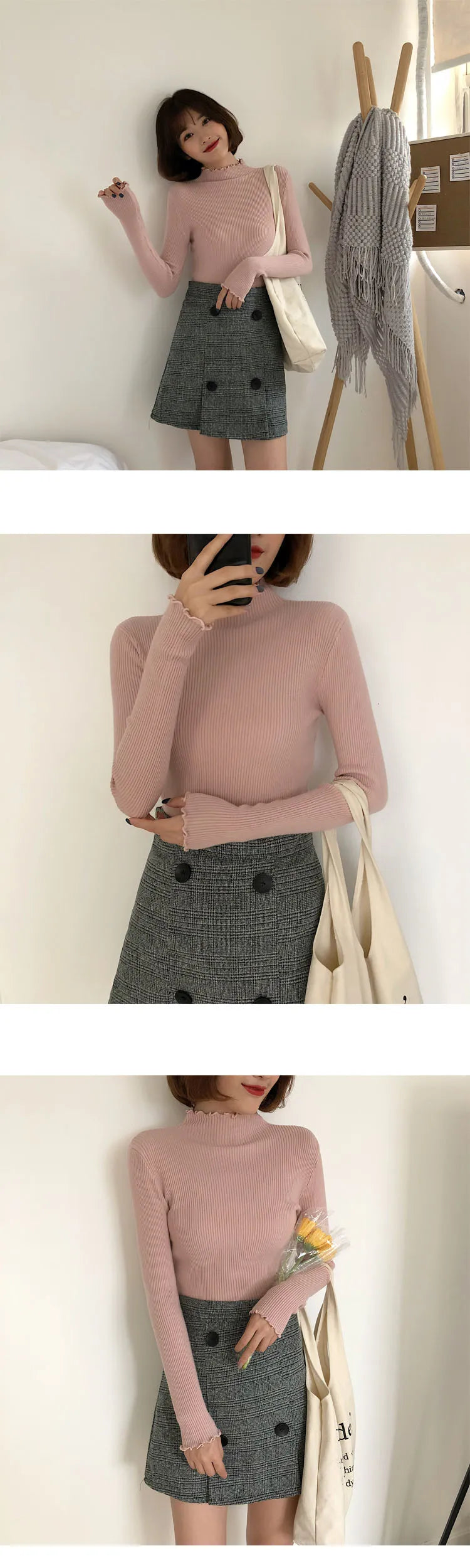 Women's Stretchable Turtleneck Sweater - Soft & Comfortable Winter Pullover for Casual Wear, Office & Date Night