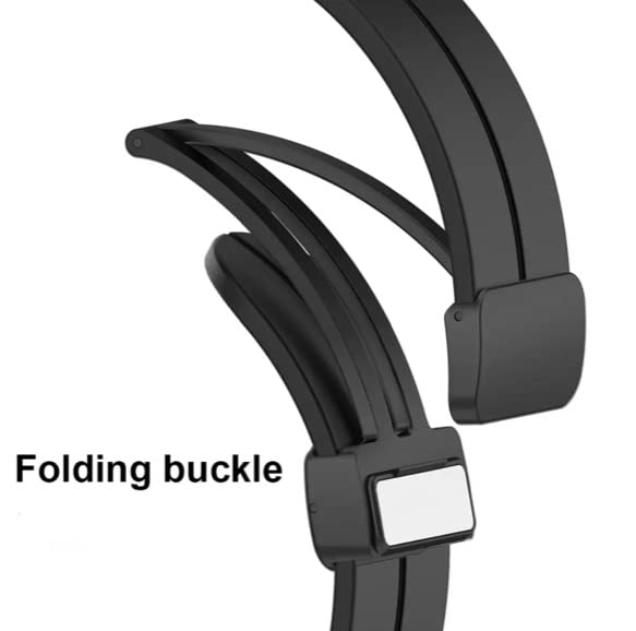 MELFO Magnetic Folding Buckle Smart Watch Strap - Soft Silicone Replacement Band Compatible with Noise Colorfit Pulse Grand Smartwatch | Perfect for Workouts, Running & Daily Wear
