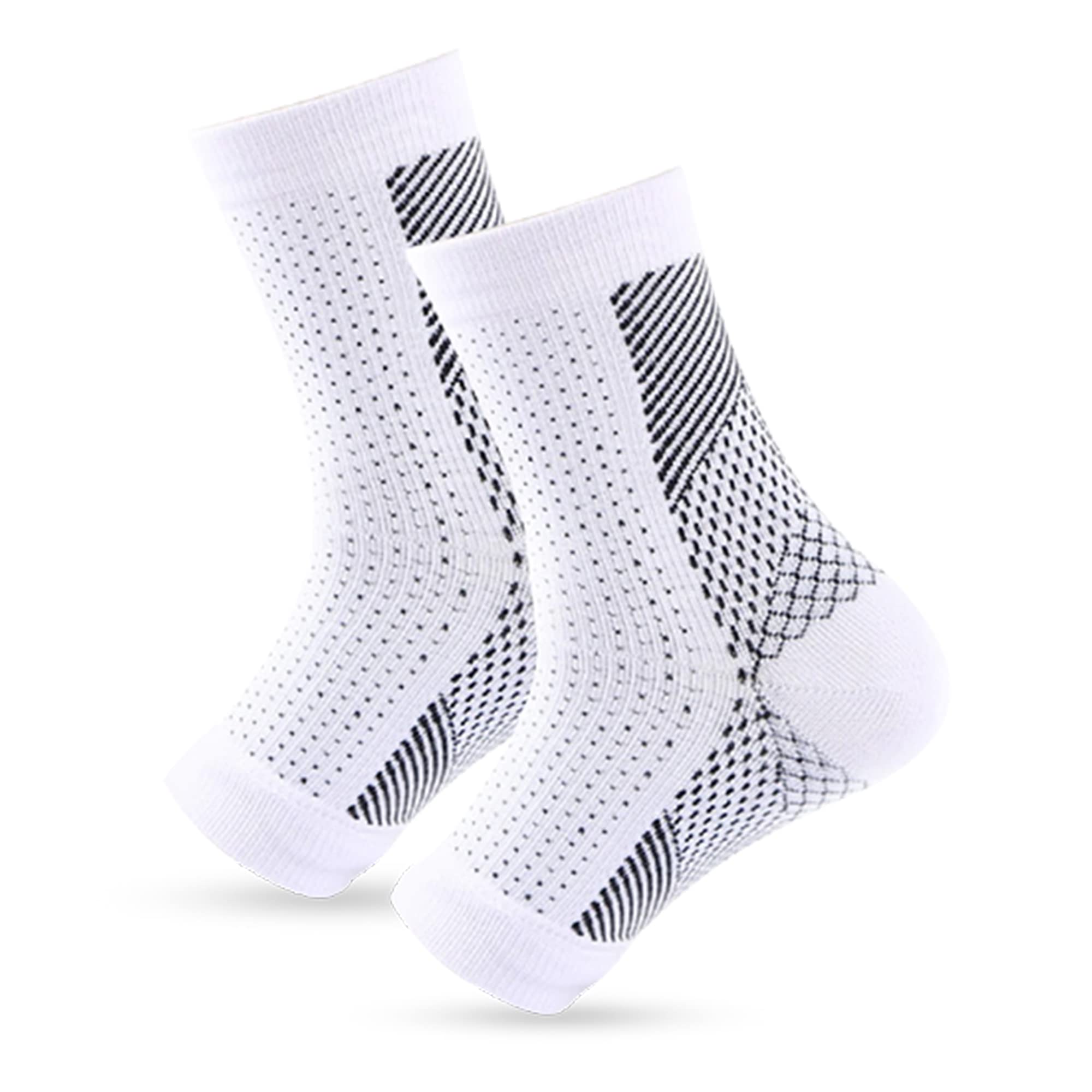 AmRelieve® Compression Socks for Women & Men - Breathable Support Socks for Circulation, Swelling Relief & All-Day Comfort (White) - Perfect for Travel, Work, Nursing & Sports Recovery