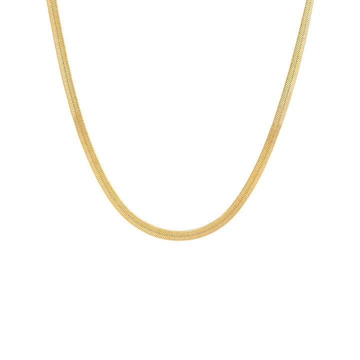 Elegant Herringbone Choker Necklace for Women - Trendy Layered Gold Plated Jewelry Gift for Her - Perfect for Parties, Date Nights & Special Occasions