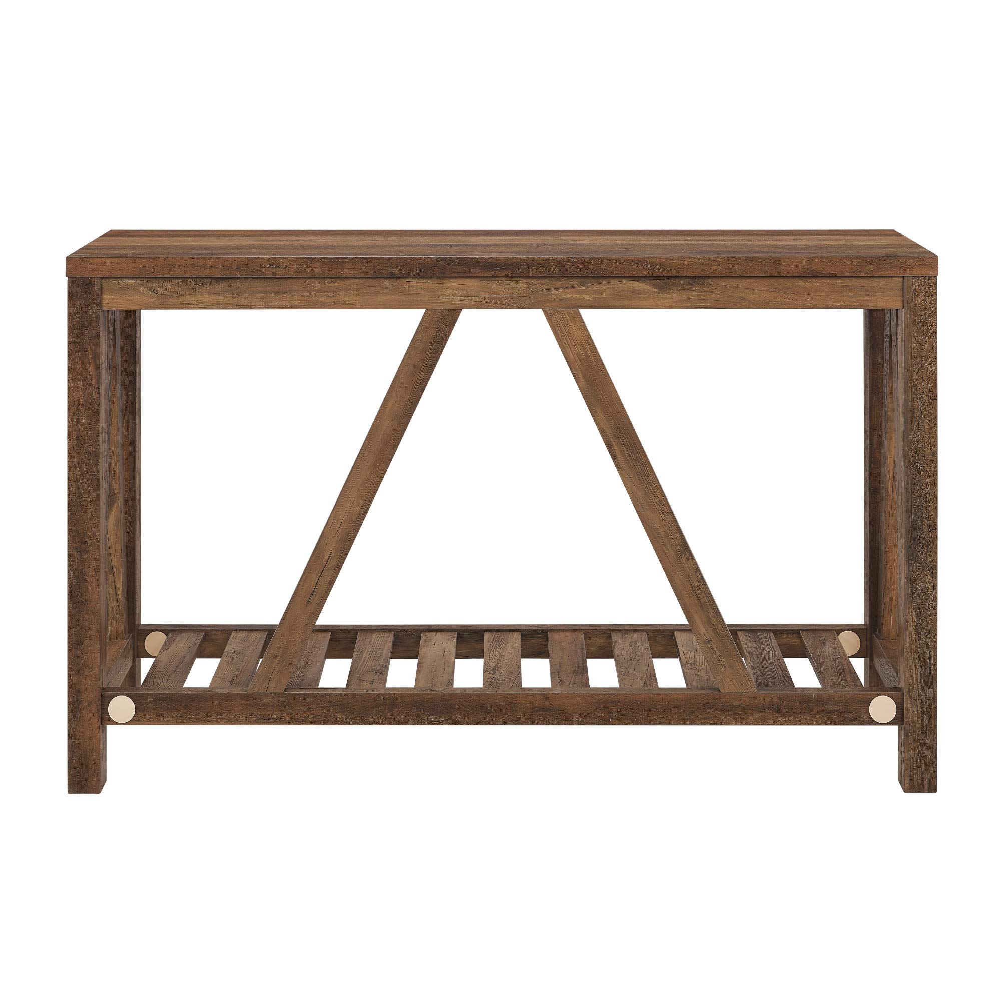 Walker Edison 52 Inch Modern Farmhouse Entryway Table - Rustic Oak Finish Accent Table for Living Room, Hallway & Foyer - Perfect for Home Decor & Storage