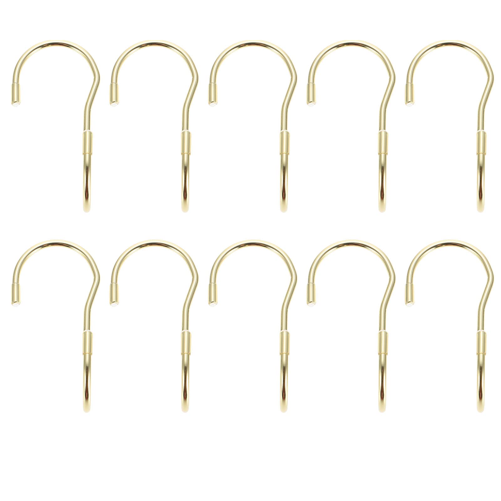 10Pcs S-Shaped Hooks - Heavy Duty Iron Hanging Hooks for Shelves, Wardrobe & Clothes Organization (Gold) - Perfect for Home, Garage & Closet Storage Solutions