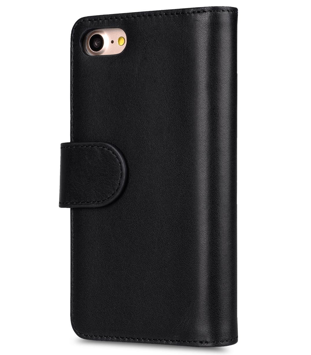 Premium Leather Wallet Case for Apple iPhone 8 & iPhone 7 (4.7 Inch) - Slim Book Style with Card Slots - Elegant Black - Perfect for Business & Everyday Use