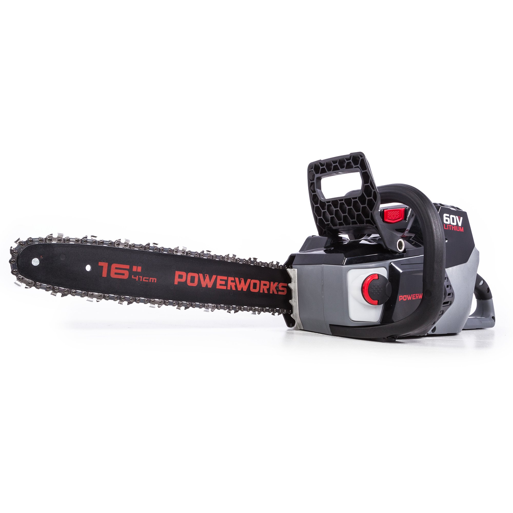 **POWERWORKS 60V Brushless 16-Inch Cordless Chainsaw with 2.5Ah Battery & Charger - Lightweight & Powerful for Tree Cutting, Pruning, Firewood & Yard Work**