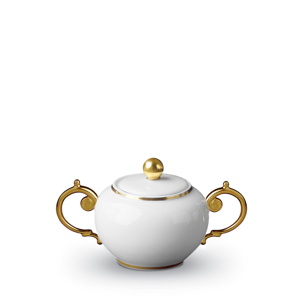 Aegean Gold Sugar Bowl - Elegant Ceramic Sugar Container with Lid for Tea, Coffee, and Dessert Table Setting - Perfect for Home, Restaurant, and Cafe Use