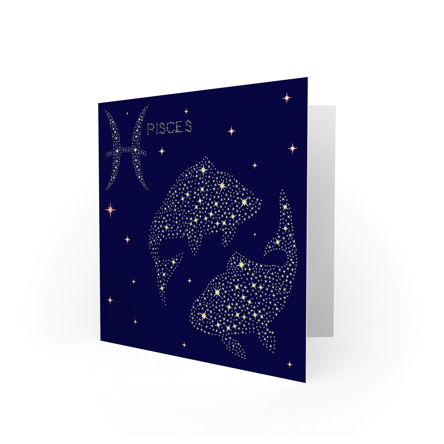 Wee Blue Coo Astrology Pisces Star Sign Constellation Blank Greeting Card - Perfect for Birthday Wishes, Zodiac Gifts & Celestial Decor