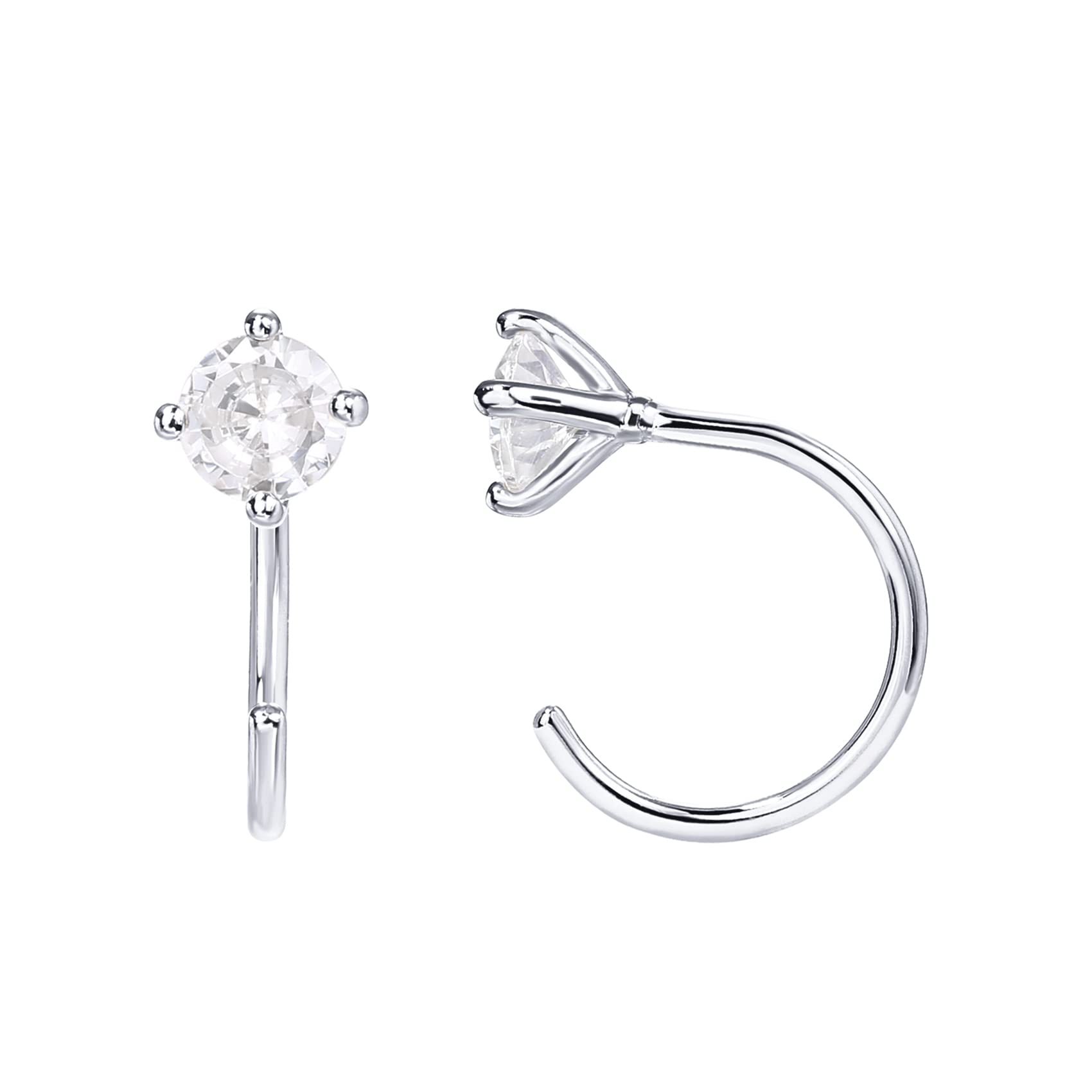 PAVOI 925 Sterling Silver Huggie Half Hoop Earrings for Women | Hypoallergenic Minimalist Tiny Cartilage Earrings | Perfect for Everyday Wear, Gifts & Special Occasions