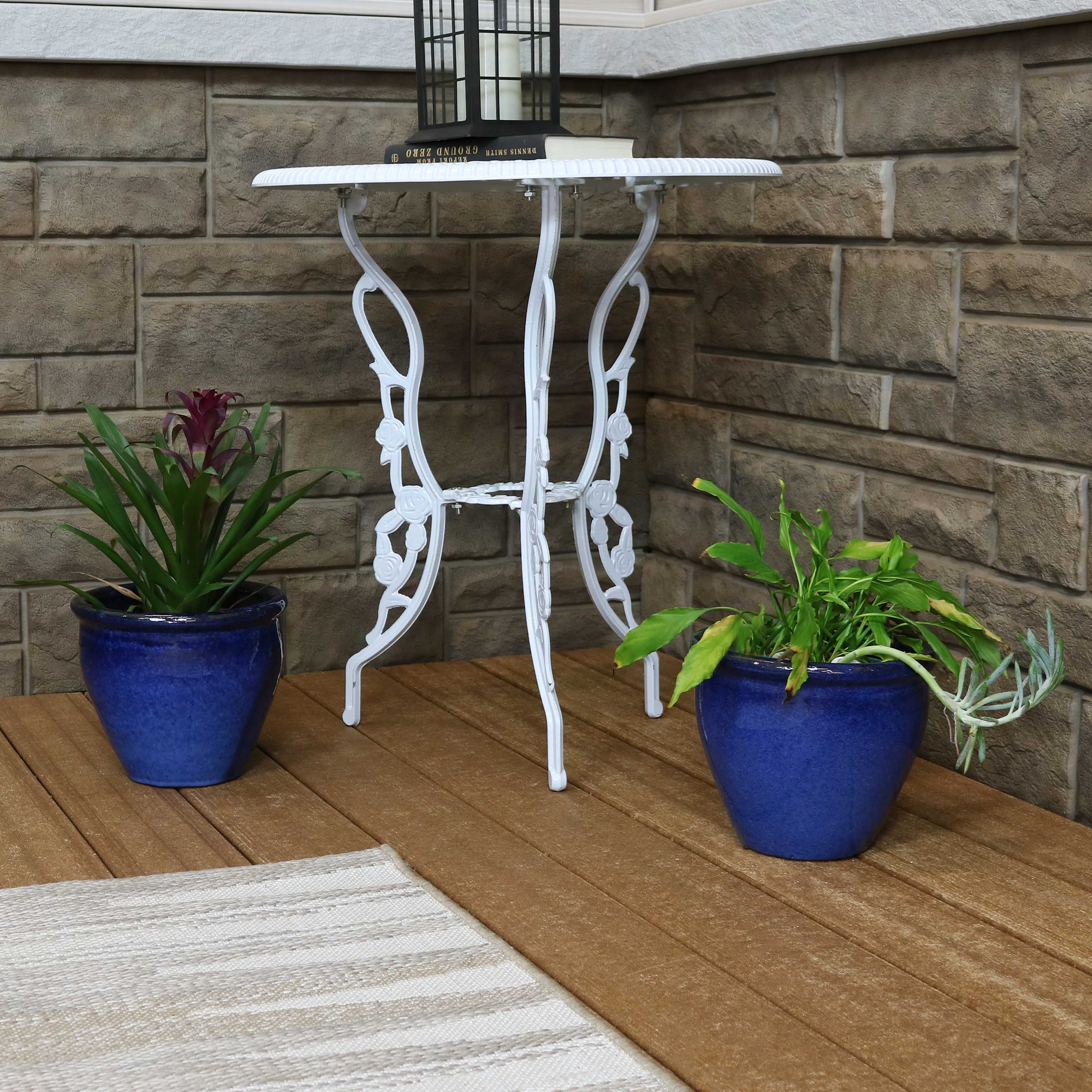 Sunnydaze Chalet Glazed Ceramic Plant Pots with Drainage Holes - Set of 2, Indoor Outdoor Garden Decor for Flowers, Succulents, Herbs - Perfect for Patio, Balcony, and Home Décor