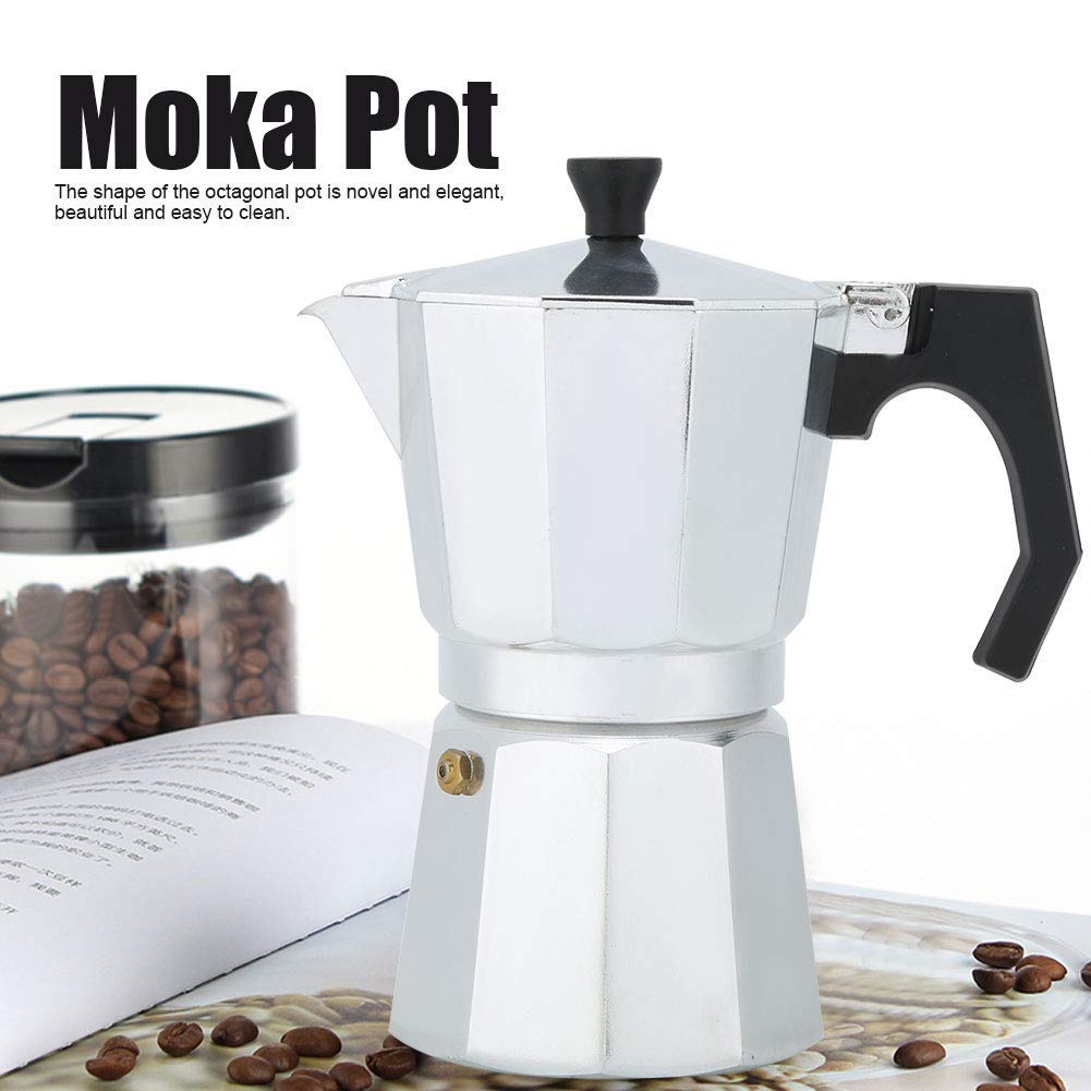 6-Cup Aluminum Moka Pot Stovetop Espresso Maker - Italian Coffee Brewer Percolator for Home & Office Use | Perfect for Espresso Lovers & Coffee Enthusiasts